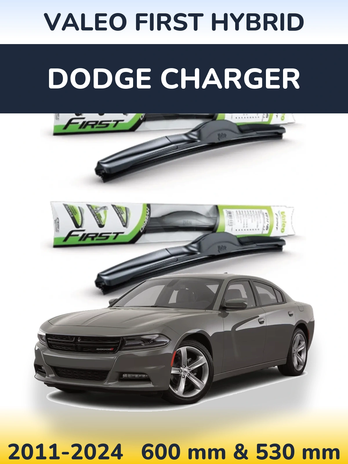 Комплект передніх щіток Valeo First Hybrid 600 & 530 мм для Dodge Charger 2011-2024