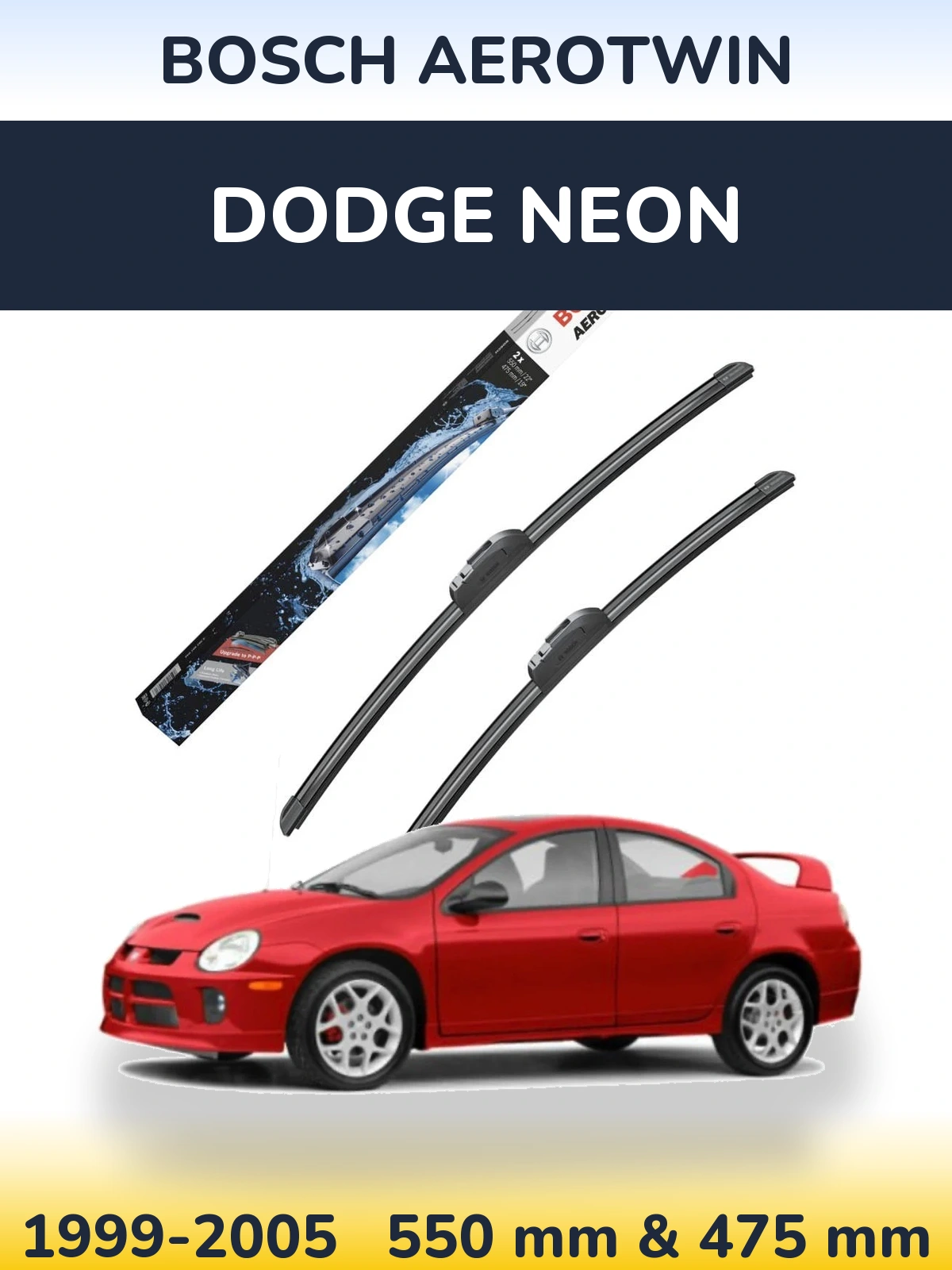 Комплект передних дворников BOSCH AeroTwin 550 & 475 мм для Dodge Neon 1999-2005