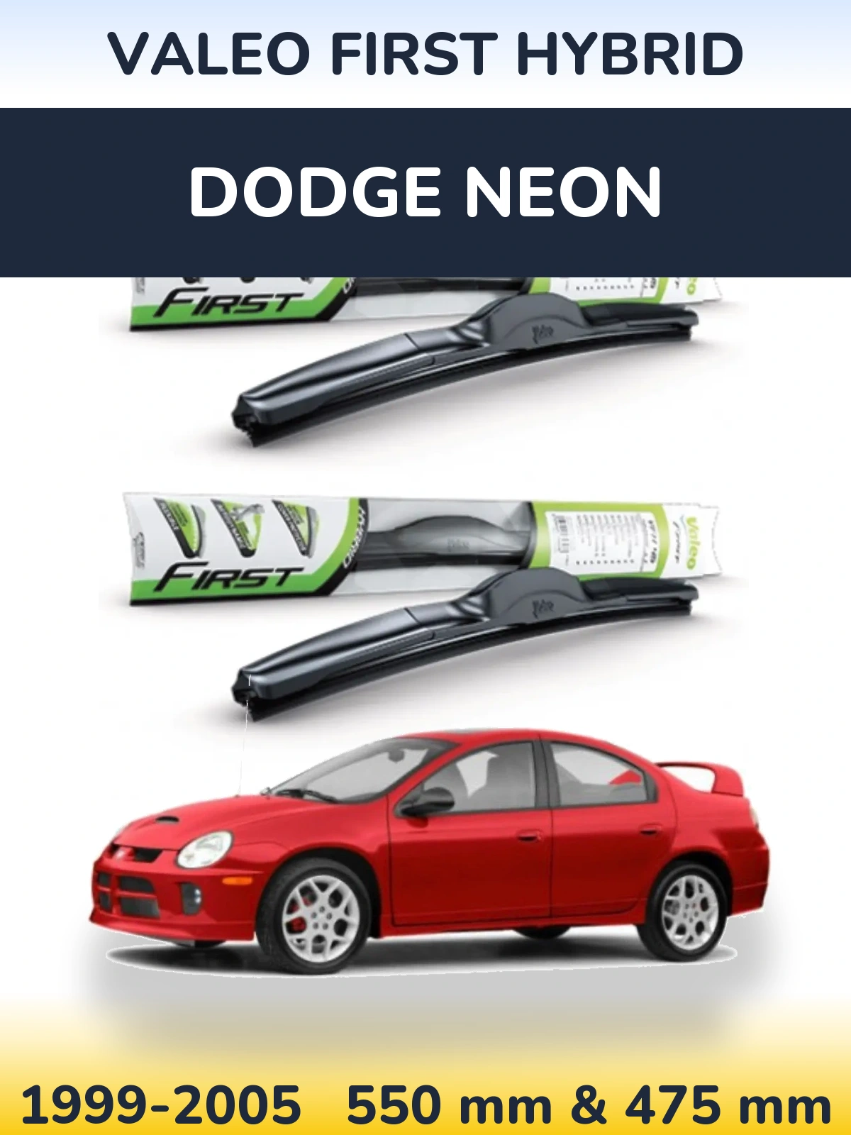 Комплект передних дворников Valeo First Hybrid 550 & 475 мм для Dodge Neon 1999-2005