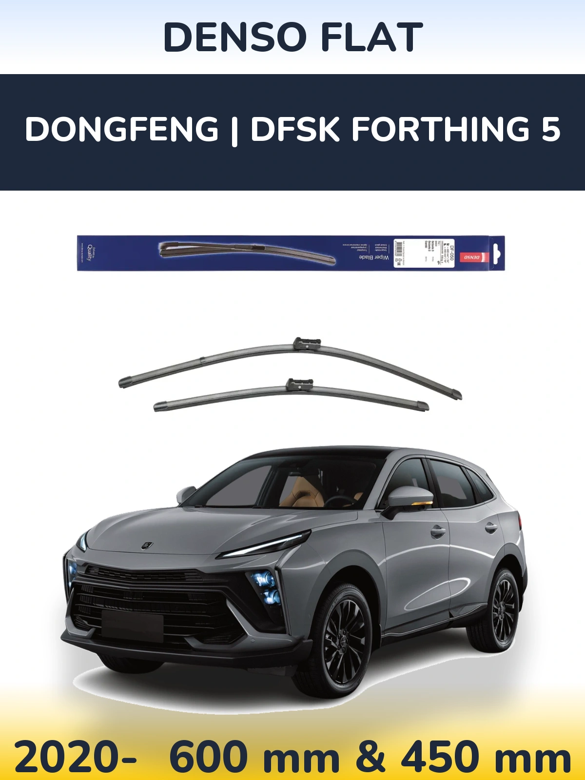 Komplet przednich wycieraczek Denso Flat 600 & 450 mm do DongFeng | DFSK Forthing 5 2020-2026