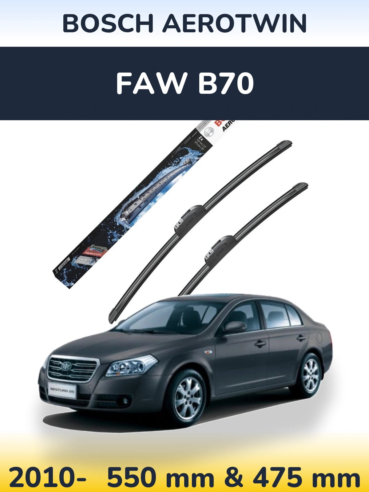 Komplet przednich wycieraczek BOSCH AeroTwin 550 & 475 mm do FAW B70 2010-2026