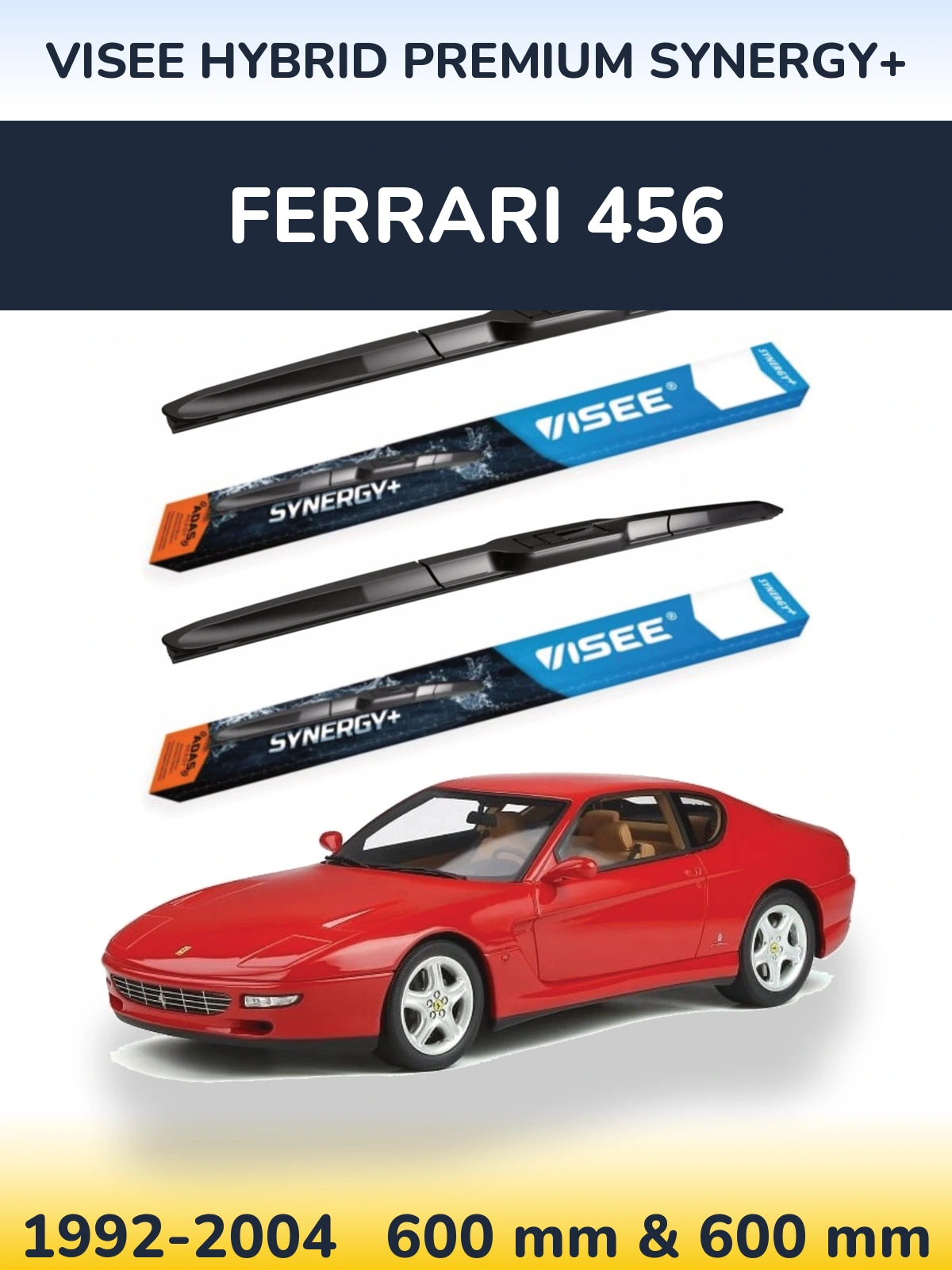 Комплект передних дворников VISEE HYBRID PREMIUM SYNERGY+ 600 & 600 мм для Ferrari 456 1992-2004