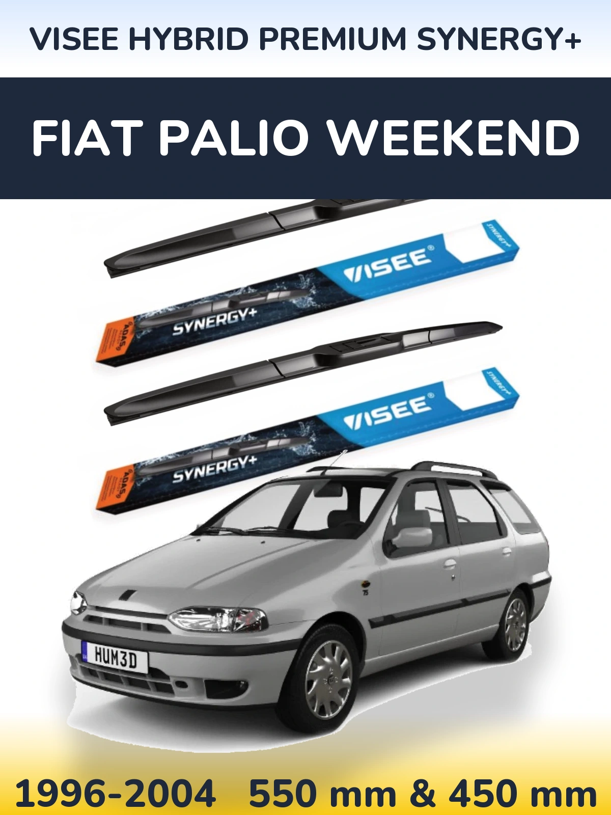 Комплект передніх щіток VISEE HYBRID PREMIUM SYNERGY+ 550 & 450 мм для Fiat Palio Weekend 1996-2004