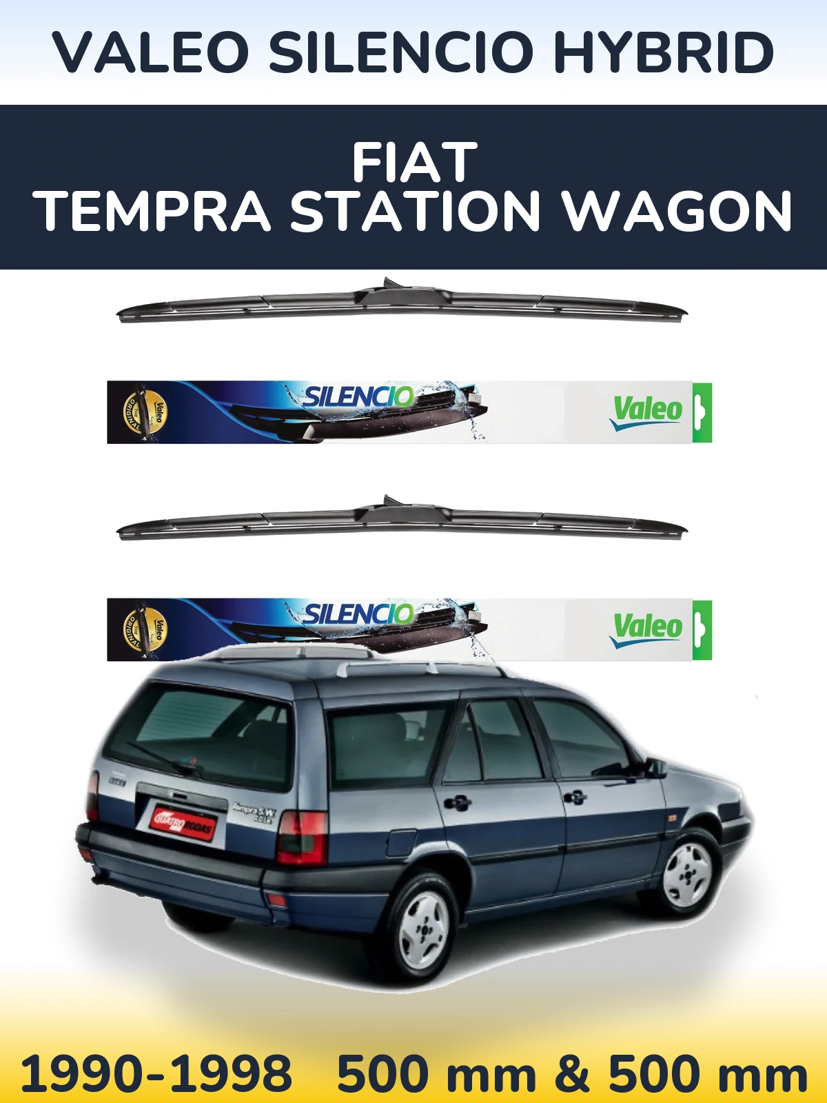 Komplet przednich wycieraczek Valeo Silencio Hybrid 500 & 500 mm do Fiat Tempra Station Wagon 1990-1998