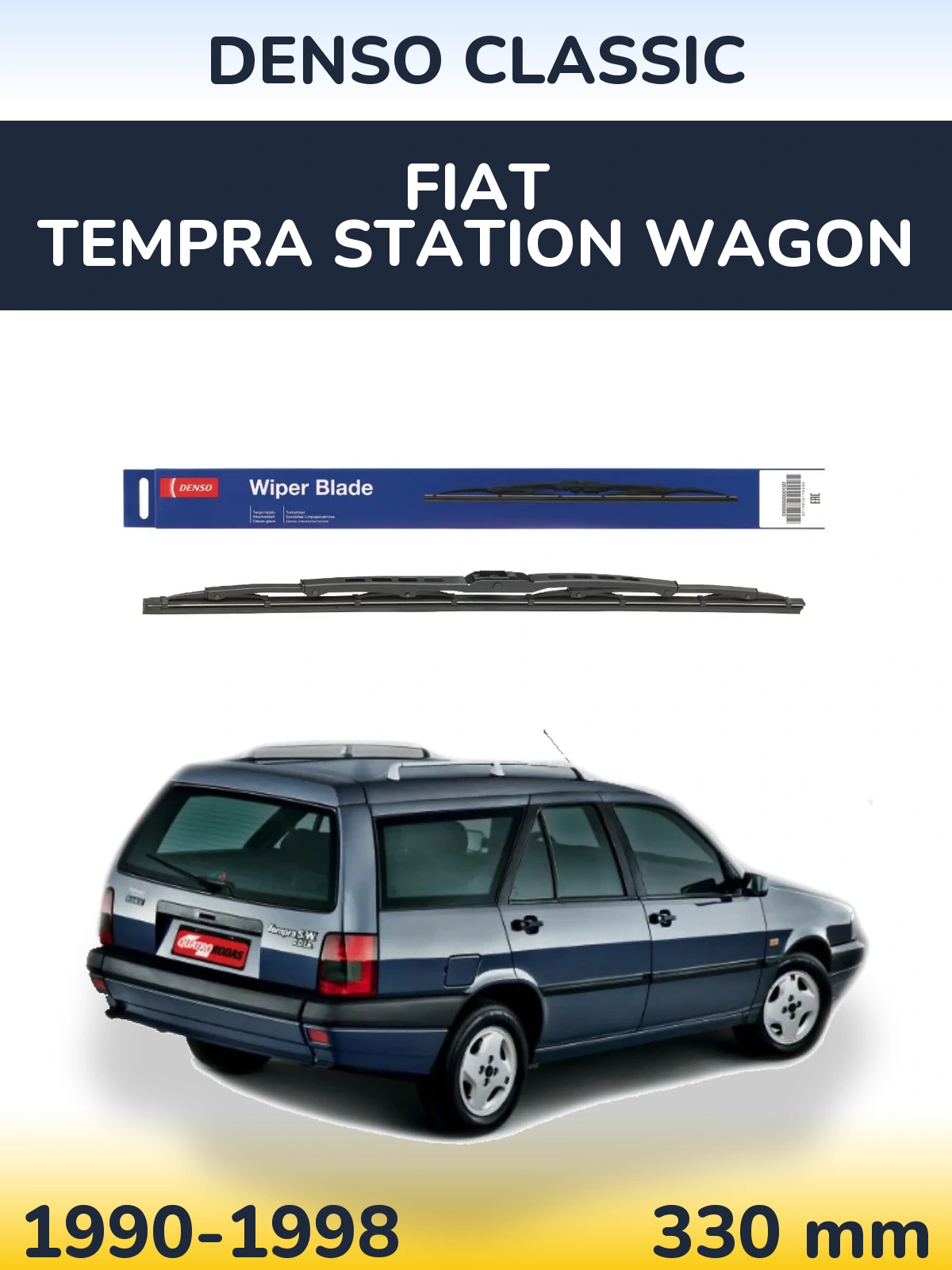 Rear wiper blade Denso Classic 330 mm for Fiat Tempra Station Wagon 1990-1998