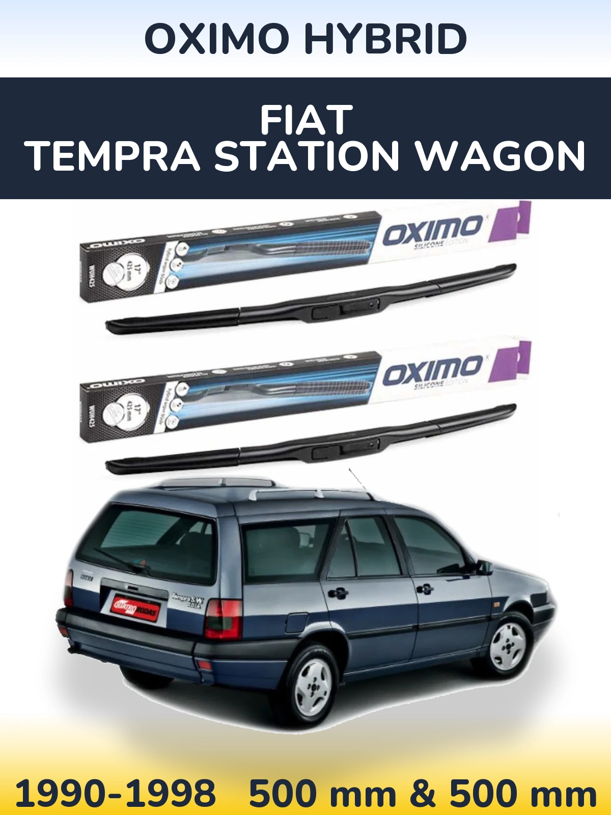 Комплект передніх щіток Oximo Hybrid 500 & 500 мм для Fiat Tempra Station Wagon 1990-1998