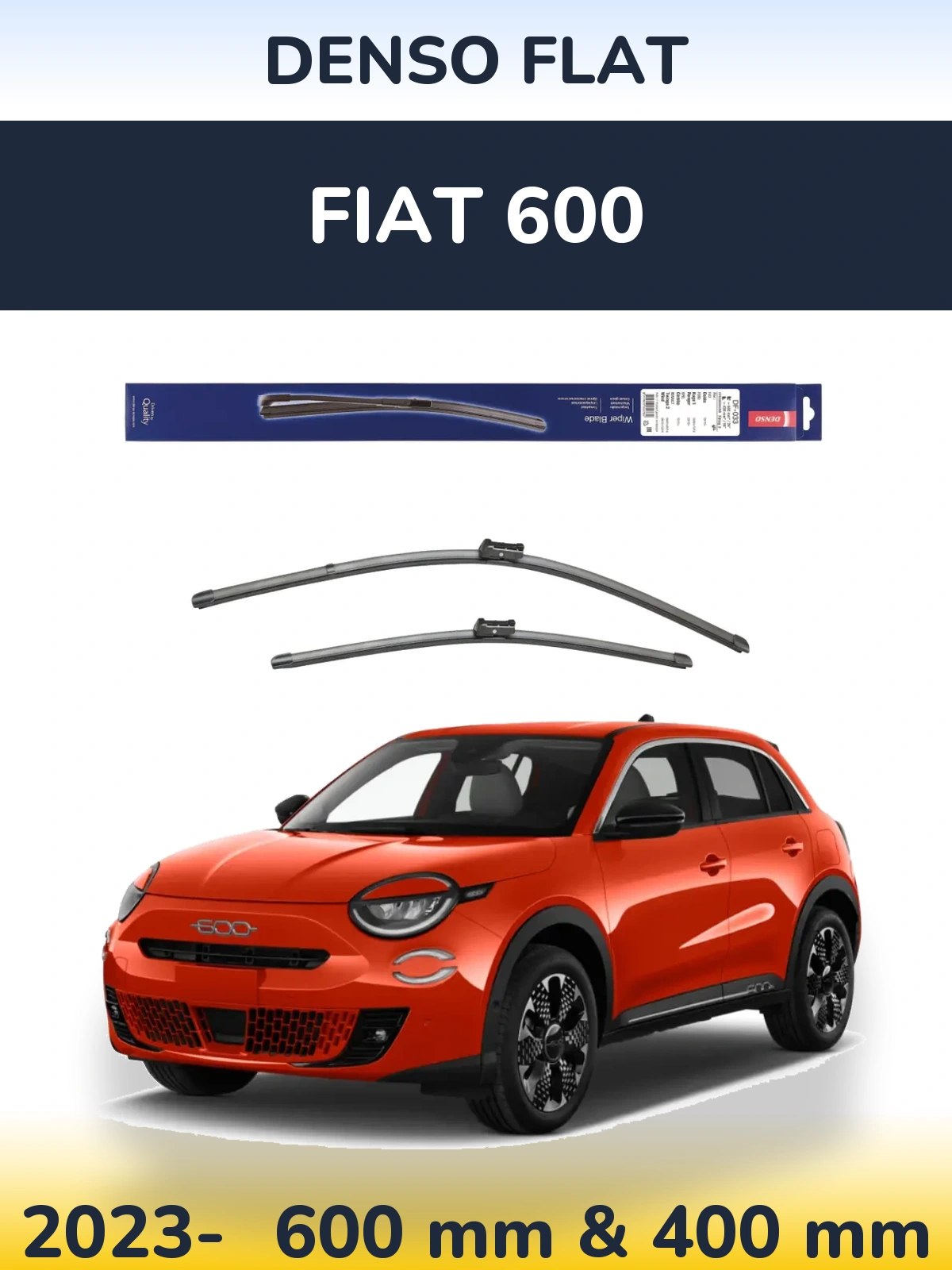 Komplet przednich wycieraczek Denso Flat 600 & 400 mm do Fiat 600 2023-2026
