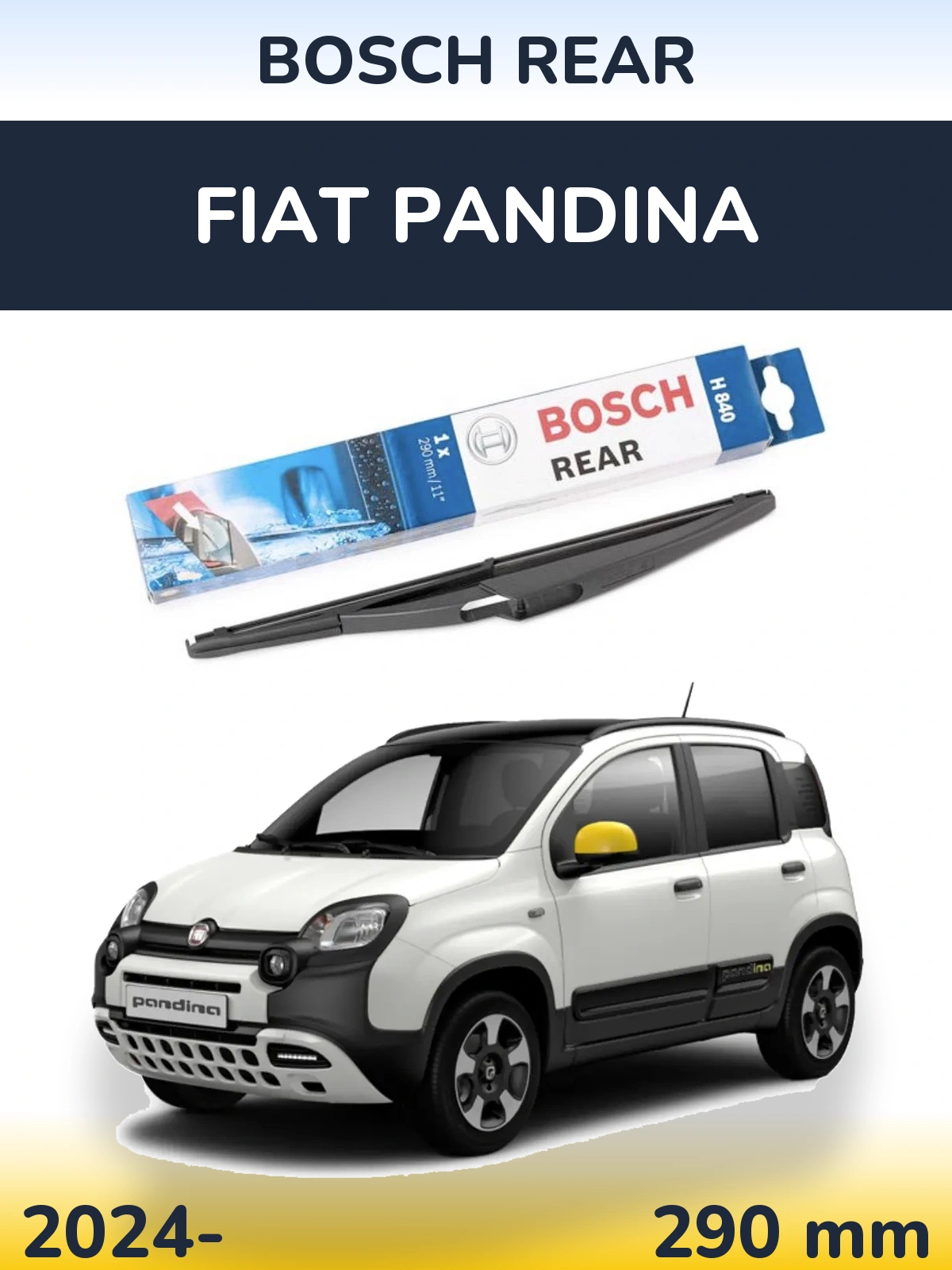 Задня щітка BOSCH Rear 290 мм для Fiat Pandina 2024-2026