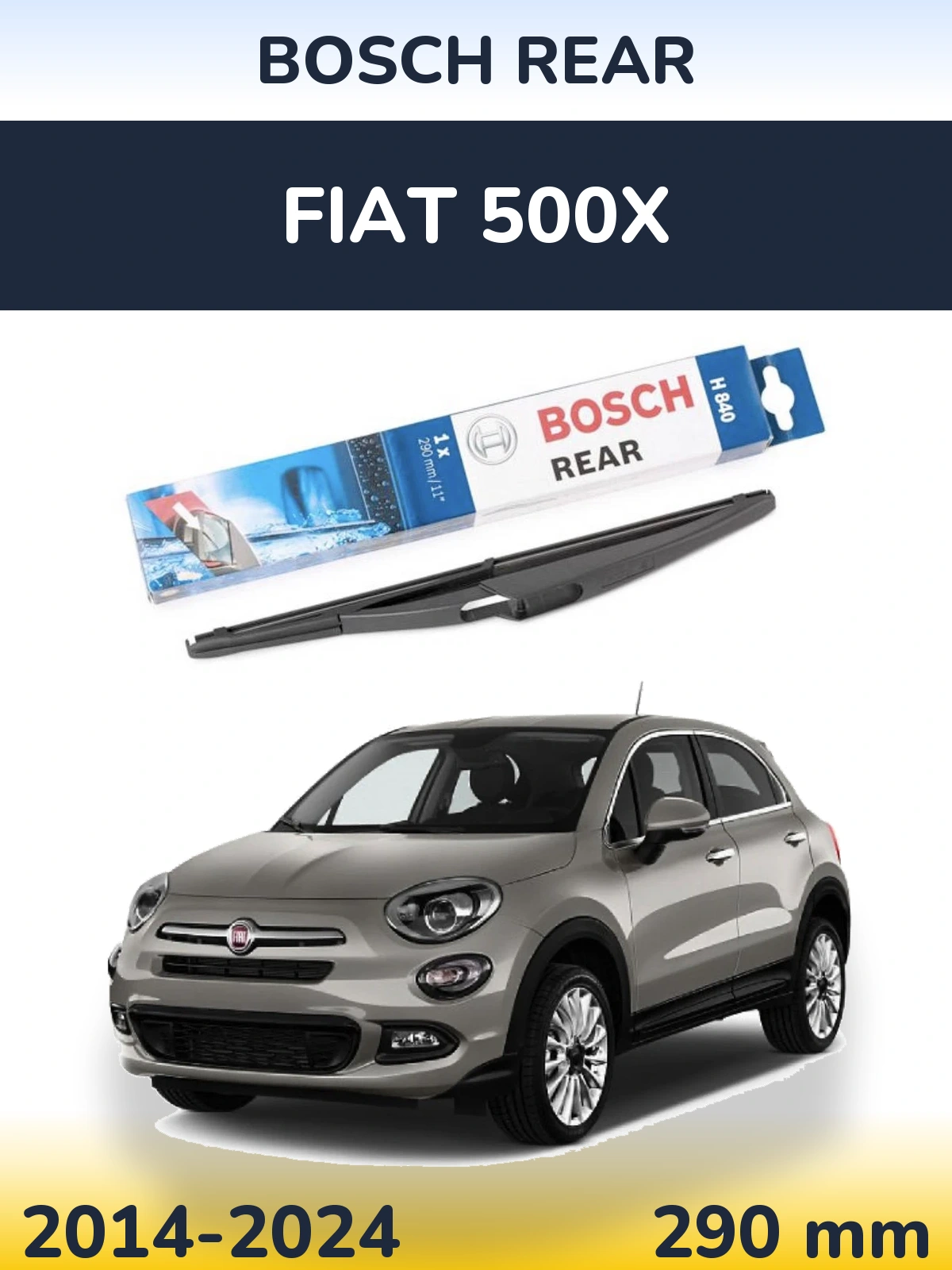 Задний дворник BOSCH Rear 290 мм для Fiat 500X 2014-2024