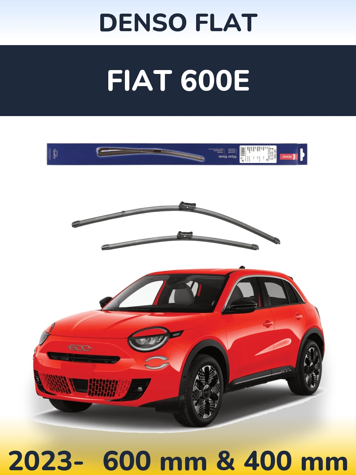 Komplet przednich wycieraczek Denso Flat 600 & 400 mm do Fiat 600e 2023-2026