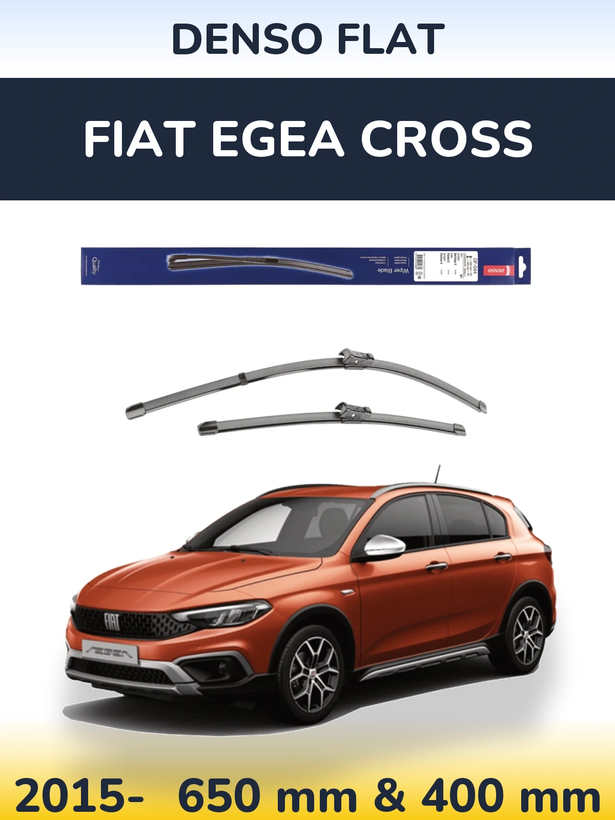 Komplet przednich wycieraczek Denso Flat 650 & 400 mm do Fiat Egea Cross 2015-2026