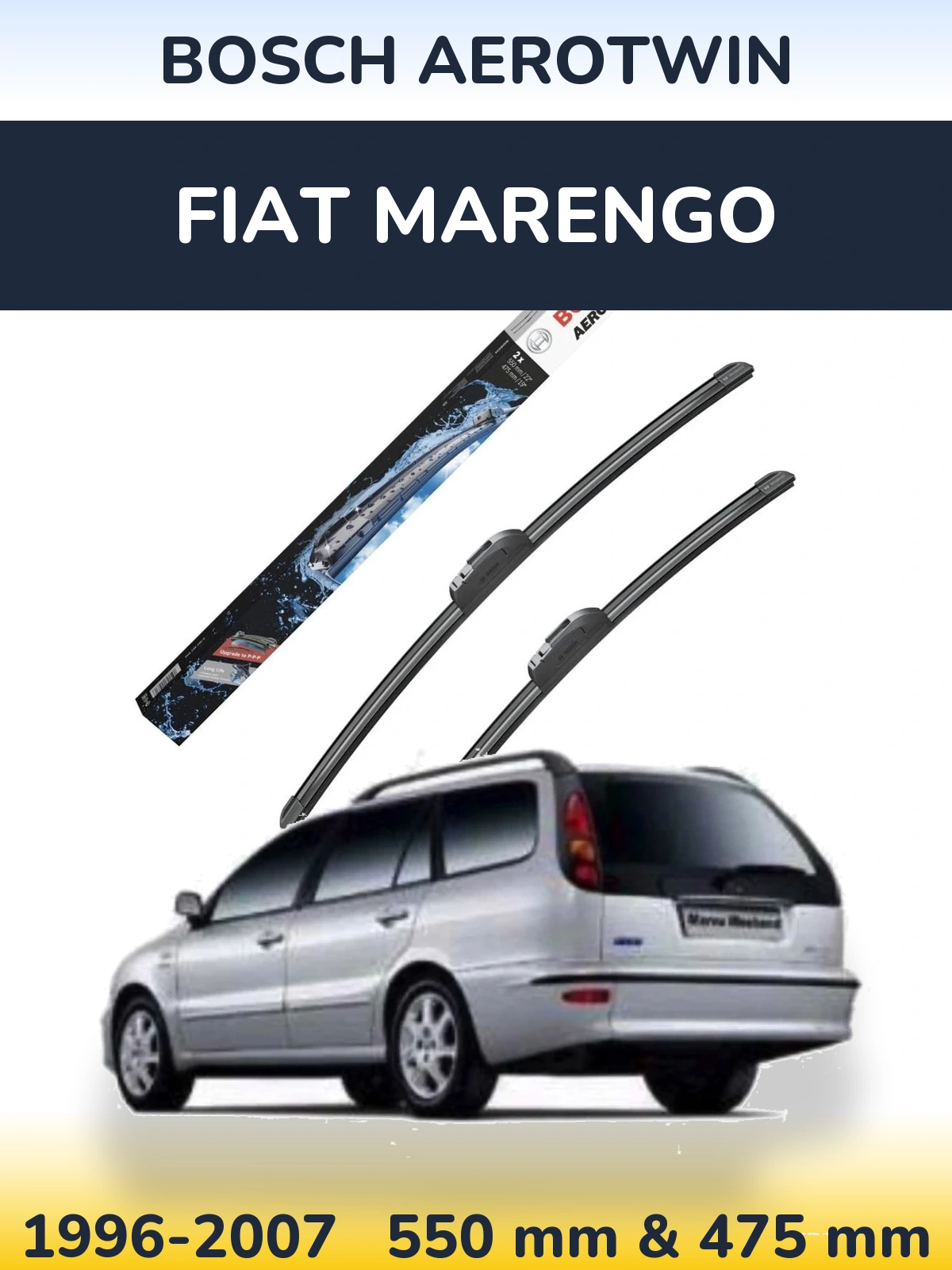 Комплект передніх щіток BOSCH AeroTwin 550 & 475 мм для Fiat Marengo 1996-2007