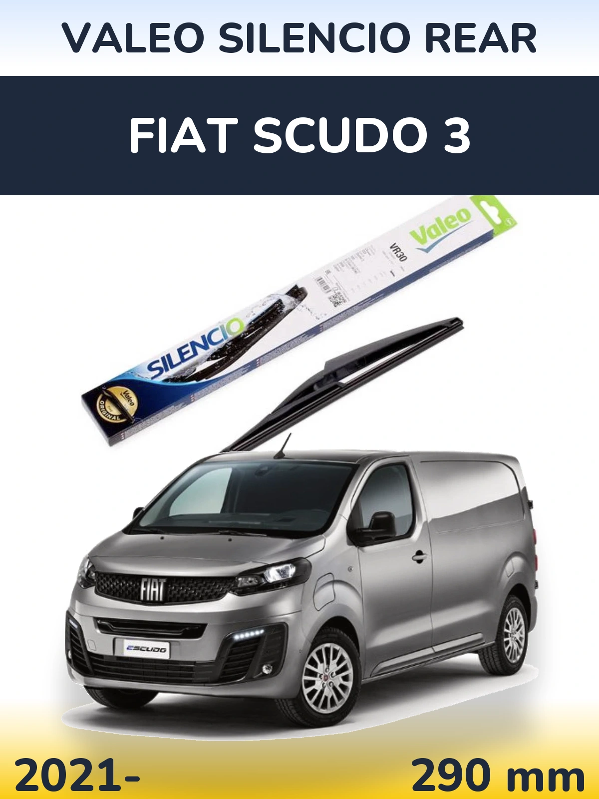 Rear wiper blade Valeo Silencio Rear 290 mm for Fiat Scudo 3 2021-2026