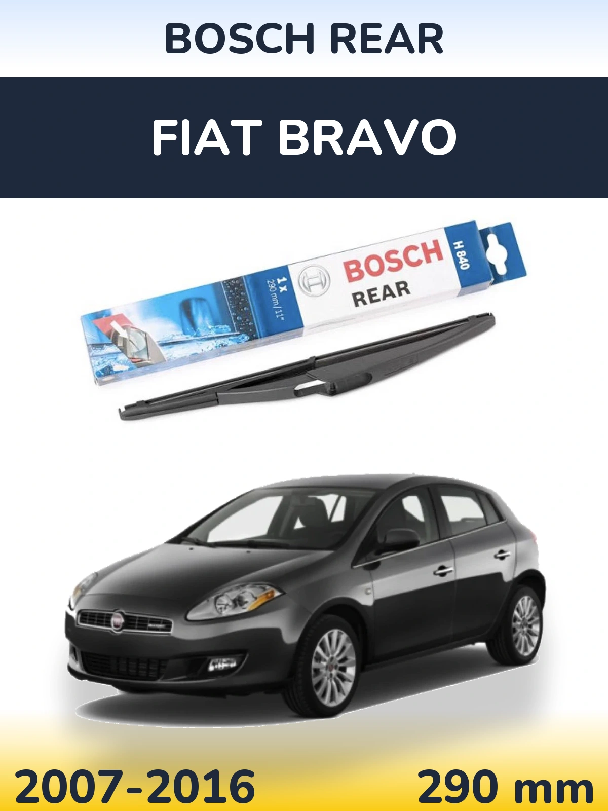 Задний дворник BOSCH Rear 290 мм для Fiat Bravo 2007-2016