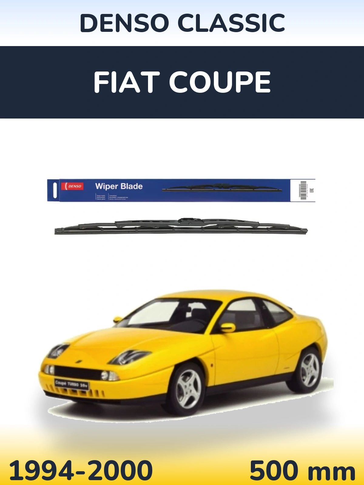 Rear wiper blade Denso Classic 500 mm for Fiat Coupe 1994-2000
