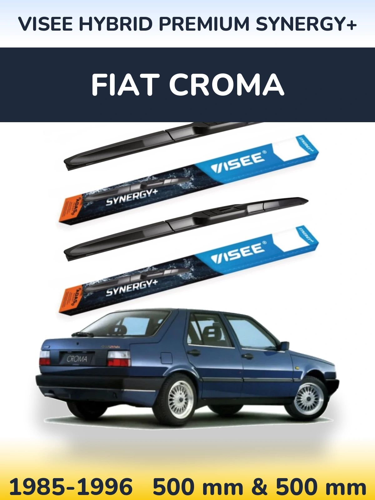Комплект передних дворников VISEE HYBRID PREMIUM SYNERGY+ 500 & 500 мм для Fiat Croma 1985-1996