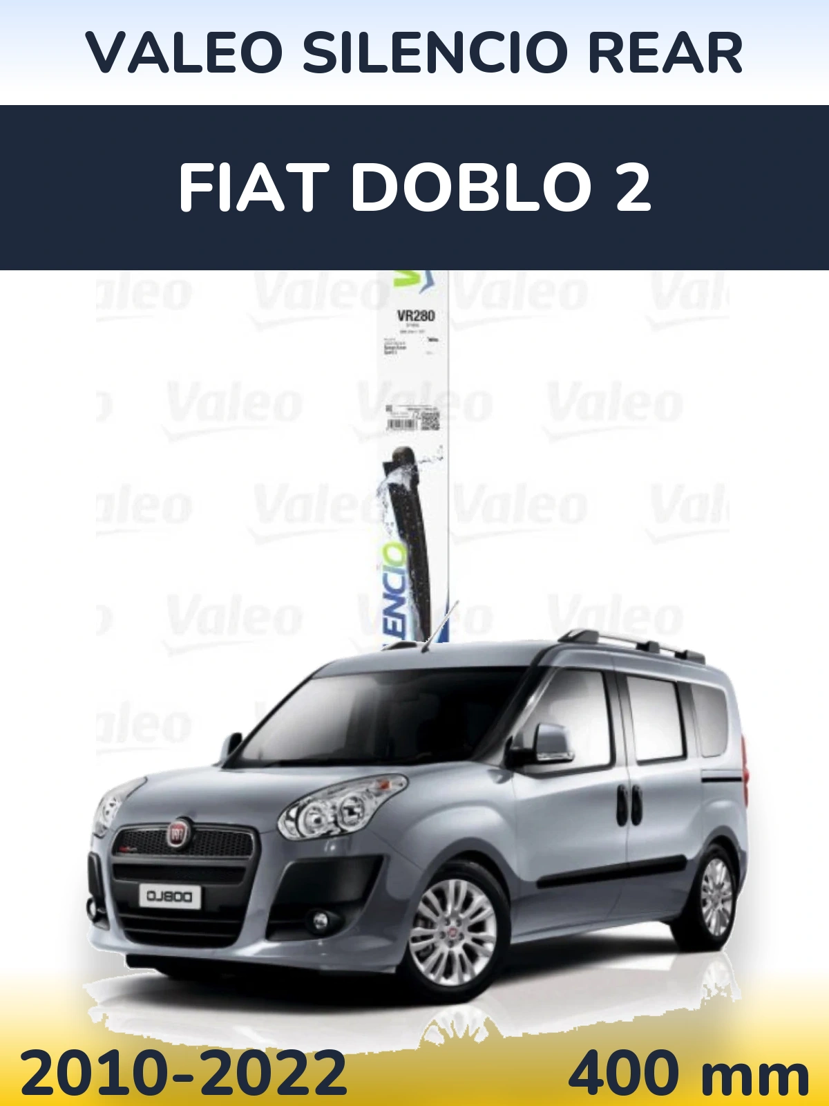 Rear wiper blade Valeo Silencio Rear 380 mm for Fiat Doblo 2 2010-2022