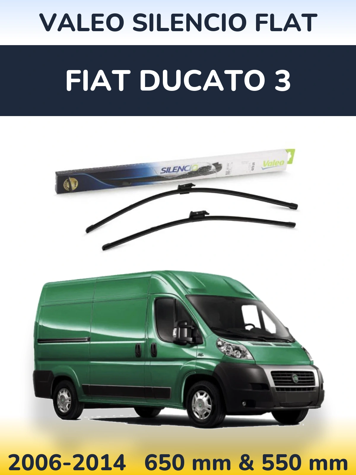 Комплект передних дворников Valeo Silencio Flat 650 & 550 мм для Fiat Ducato 3 2006-2014