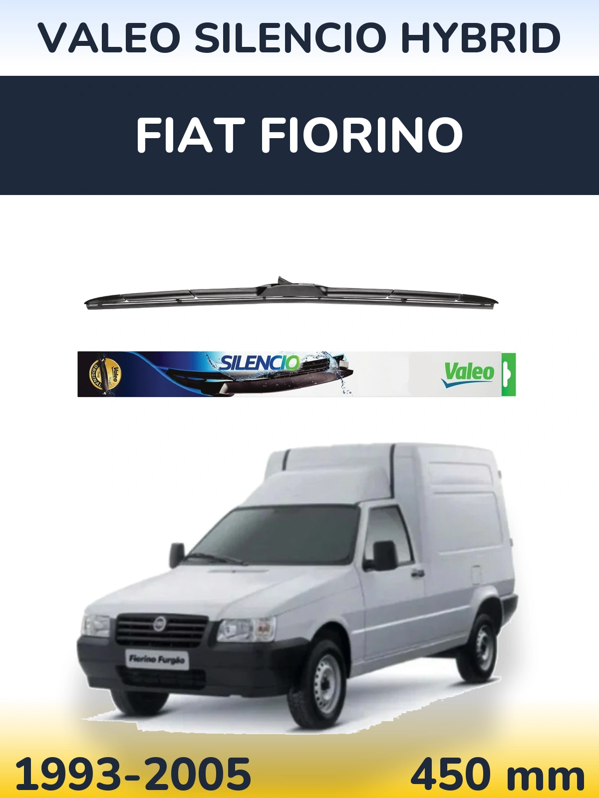 Передний дворник Valeo Silencio Hybrid 450 мм для Fiat Fiorino 1993-2005