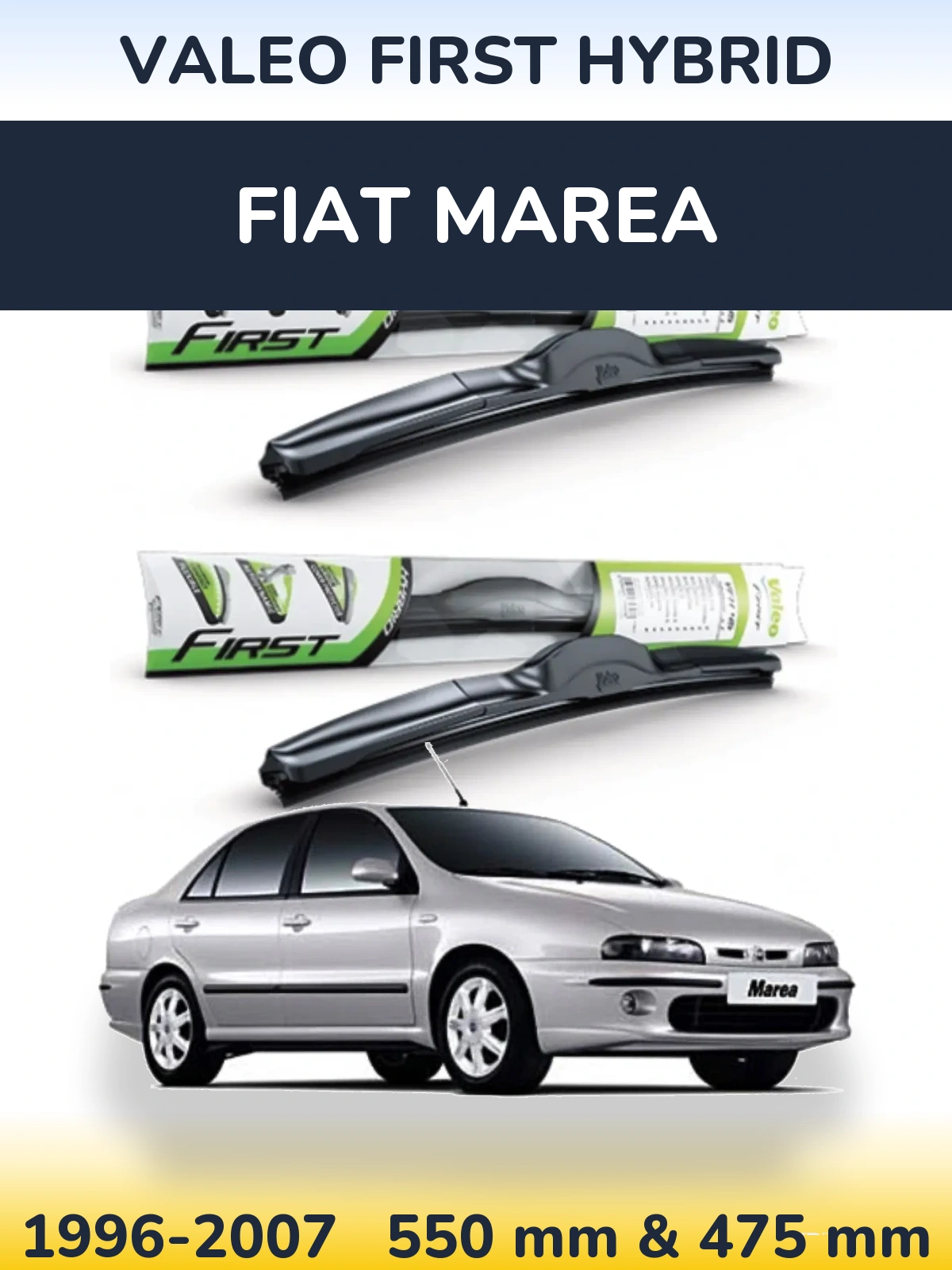 Комплект передних дворников Valeo First Hybrid 550 & 475 мм для Fiat Marea 1996-2007