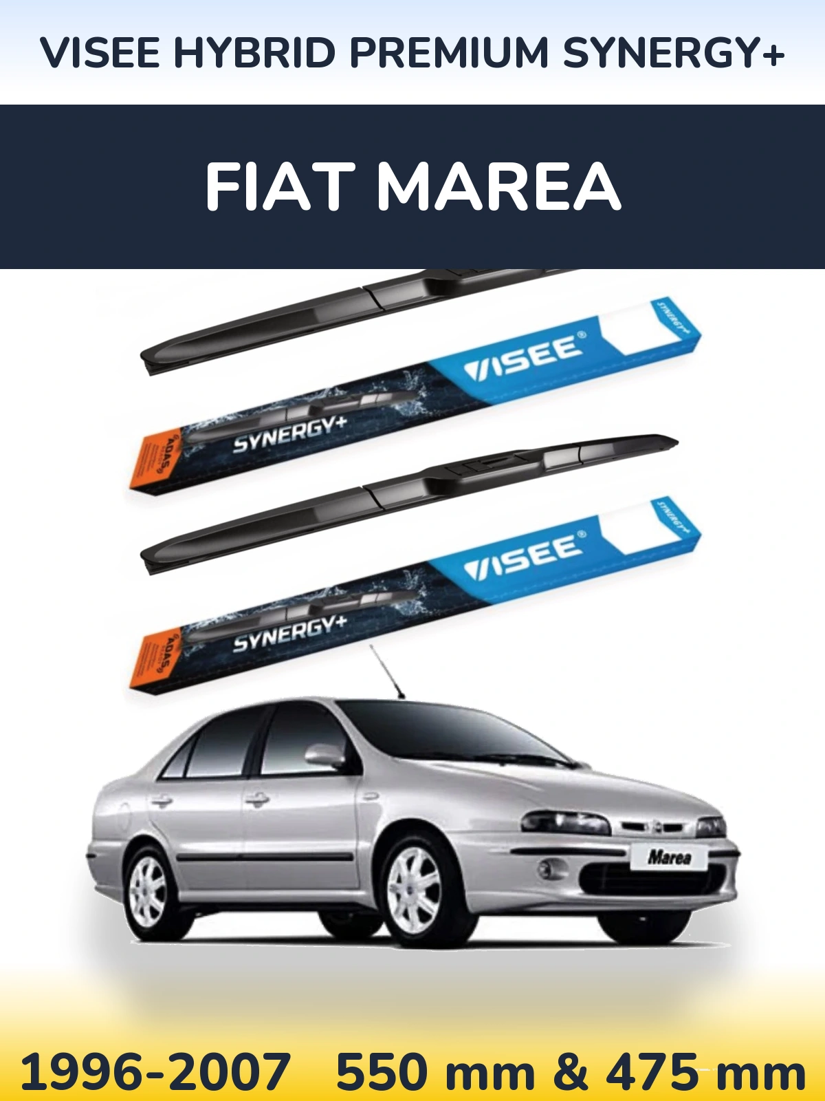 Комплект передних дворников VISEE HYBRID PREMIUM SYNERGY+ 550 & 475 мм для Fiat Marea 1996-2007