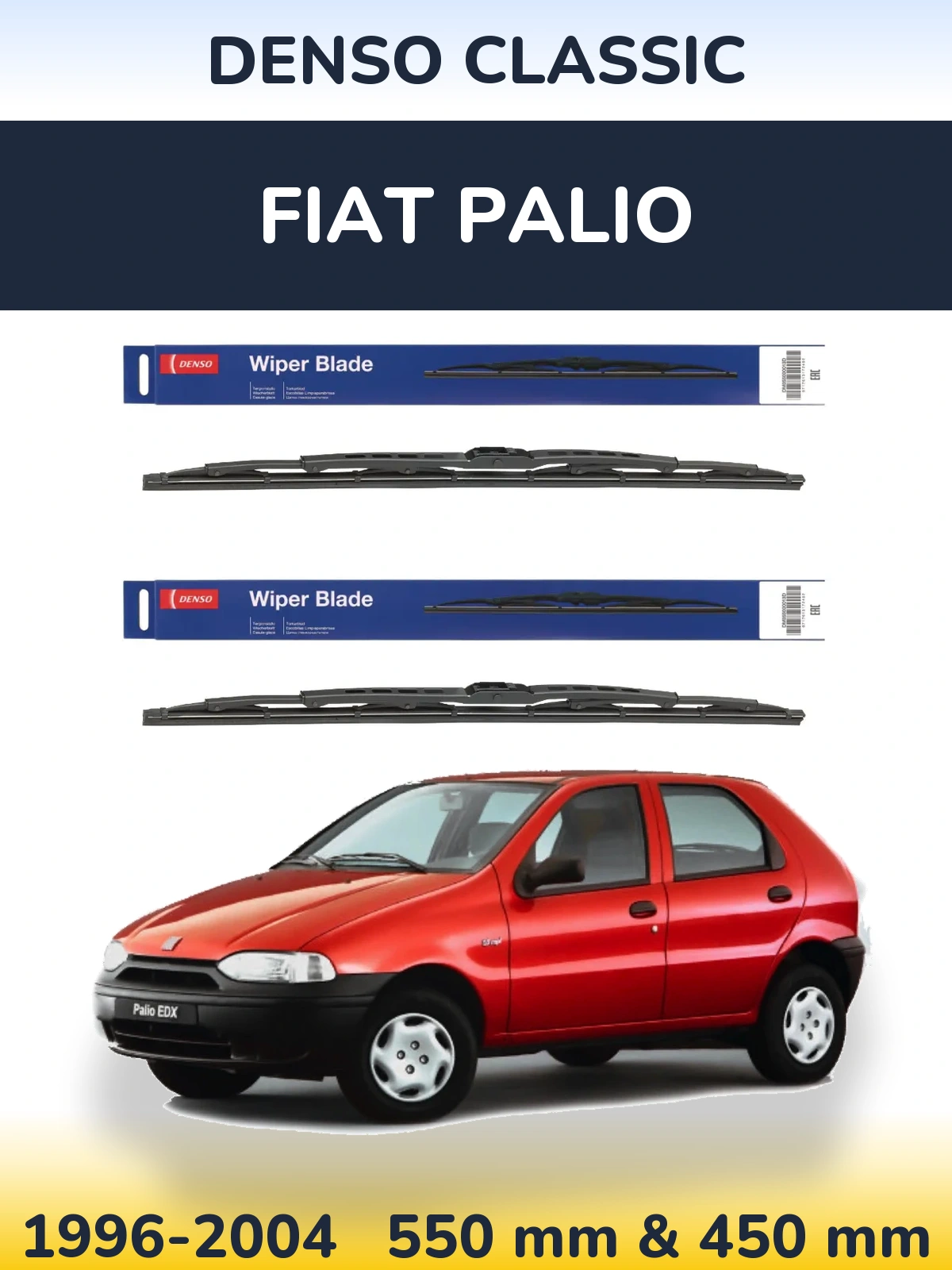 Комплект передніх щіток Denso Classic 550 & 450 мм для Fiat Palio 1996-2004