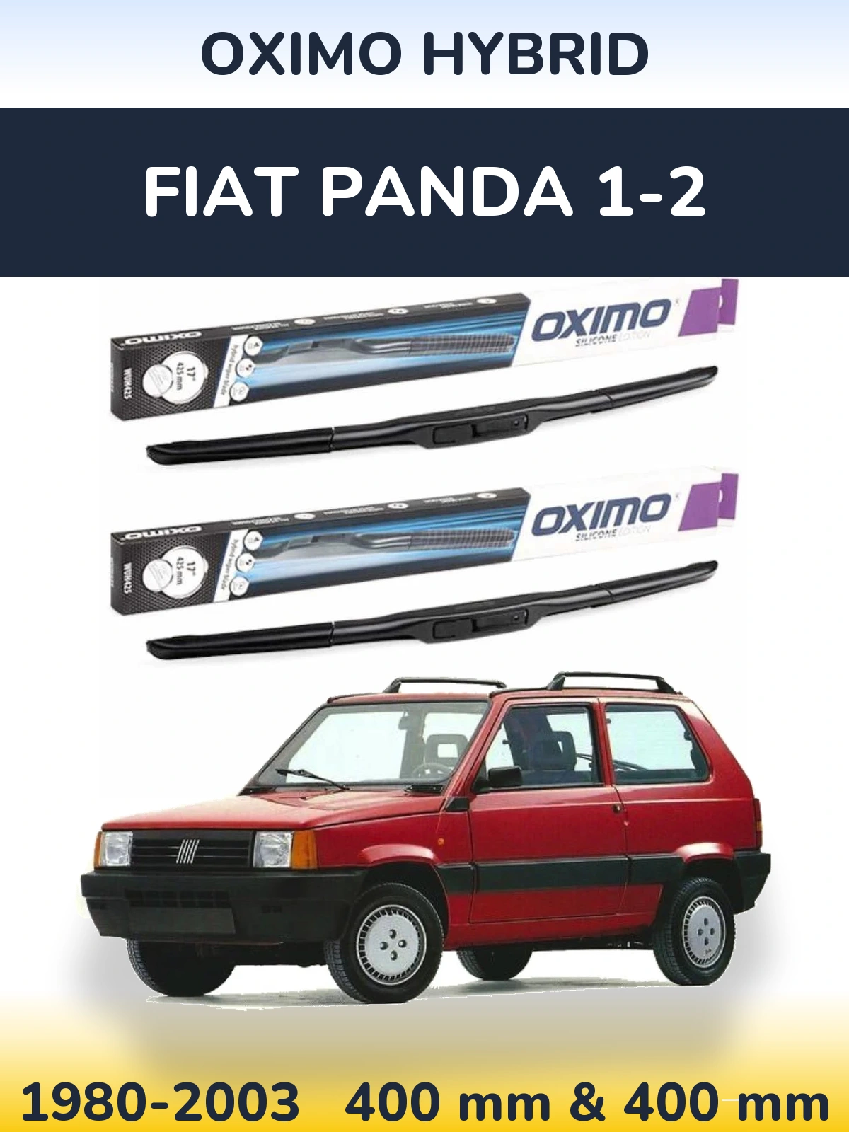 Комплект передних дворников Oximo Hybrid 400 & 400 мм для Fiat Panda 1-2 1980-2003