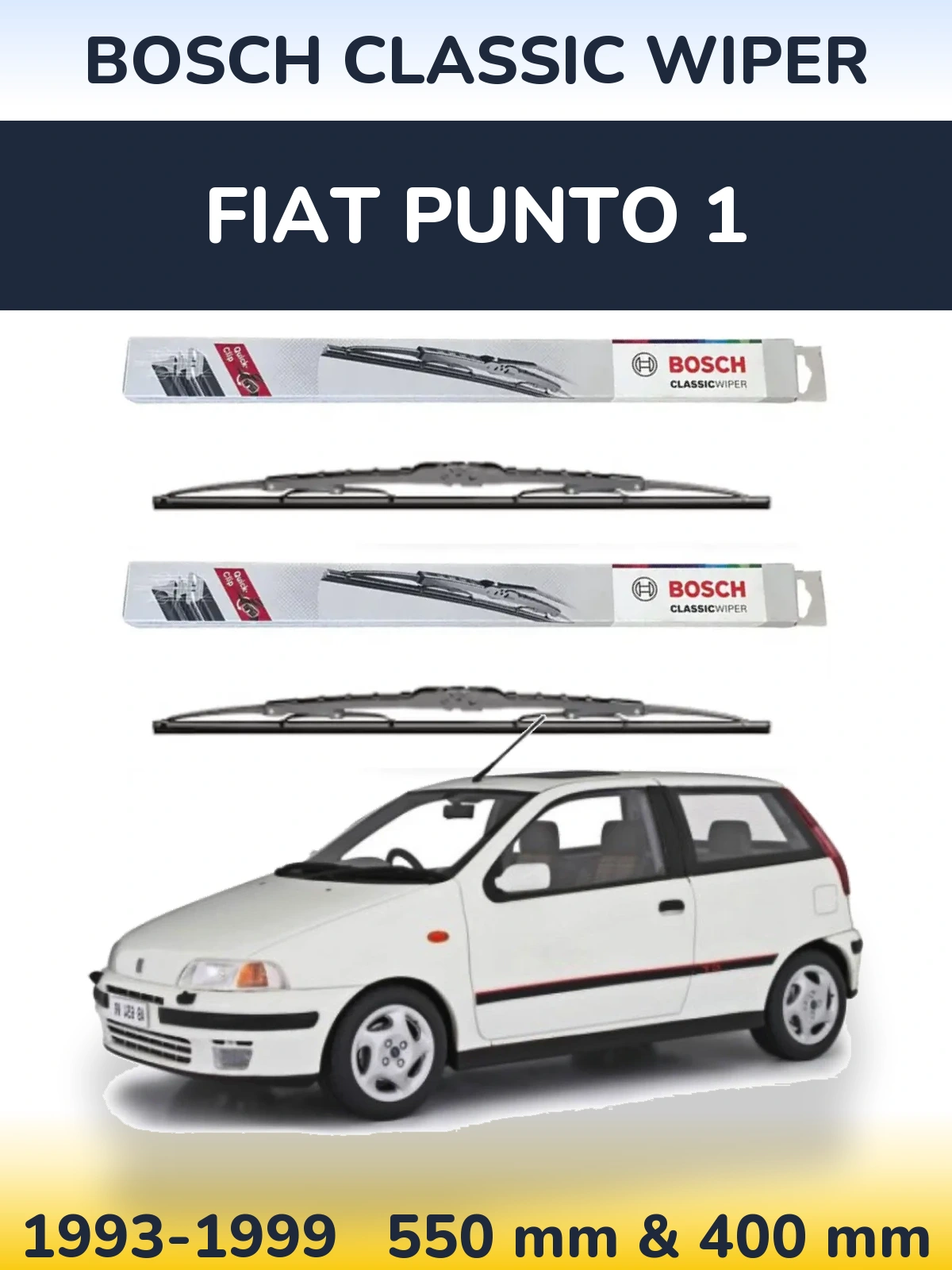 Комплект передніх щіток BOSCH Classic Wiper 550 & 400 мм для Fiat Punto 1 1993-1999