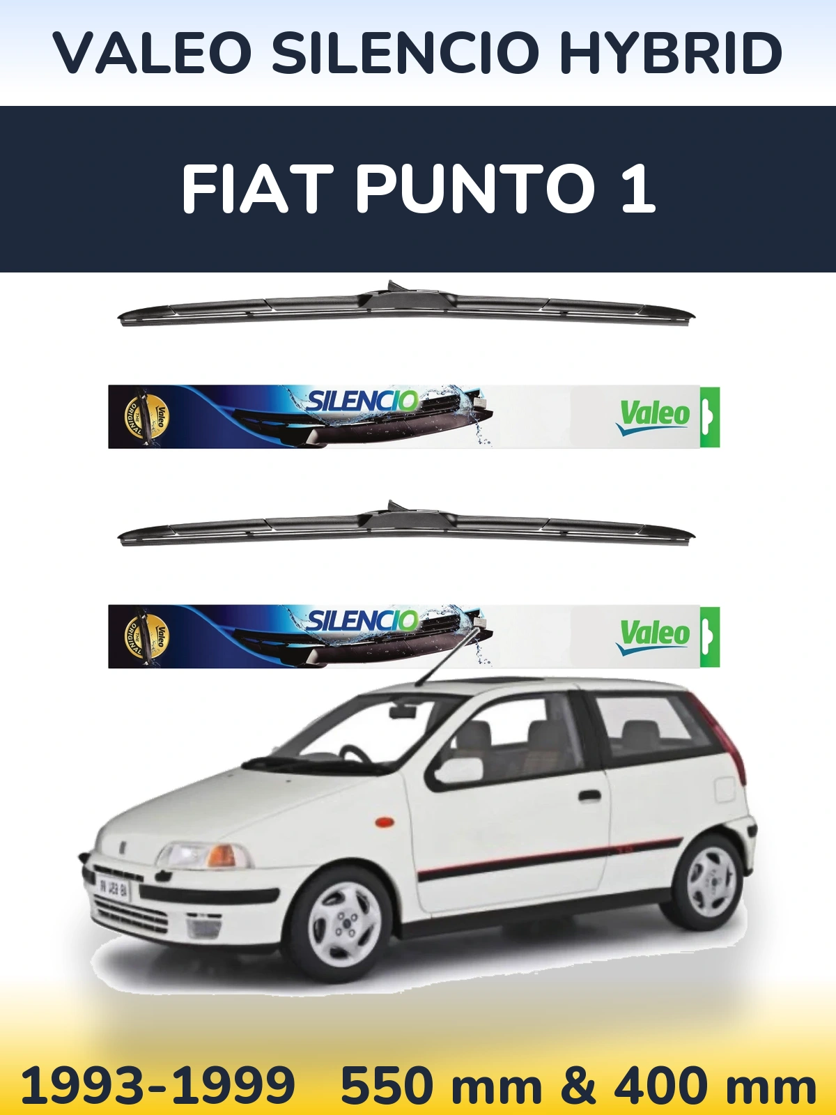 Комплект передних дворников Valeo Silencio Hybrid 550 & 400 мм для Fiat Punto 1 1993-1999