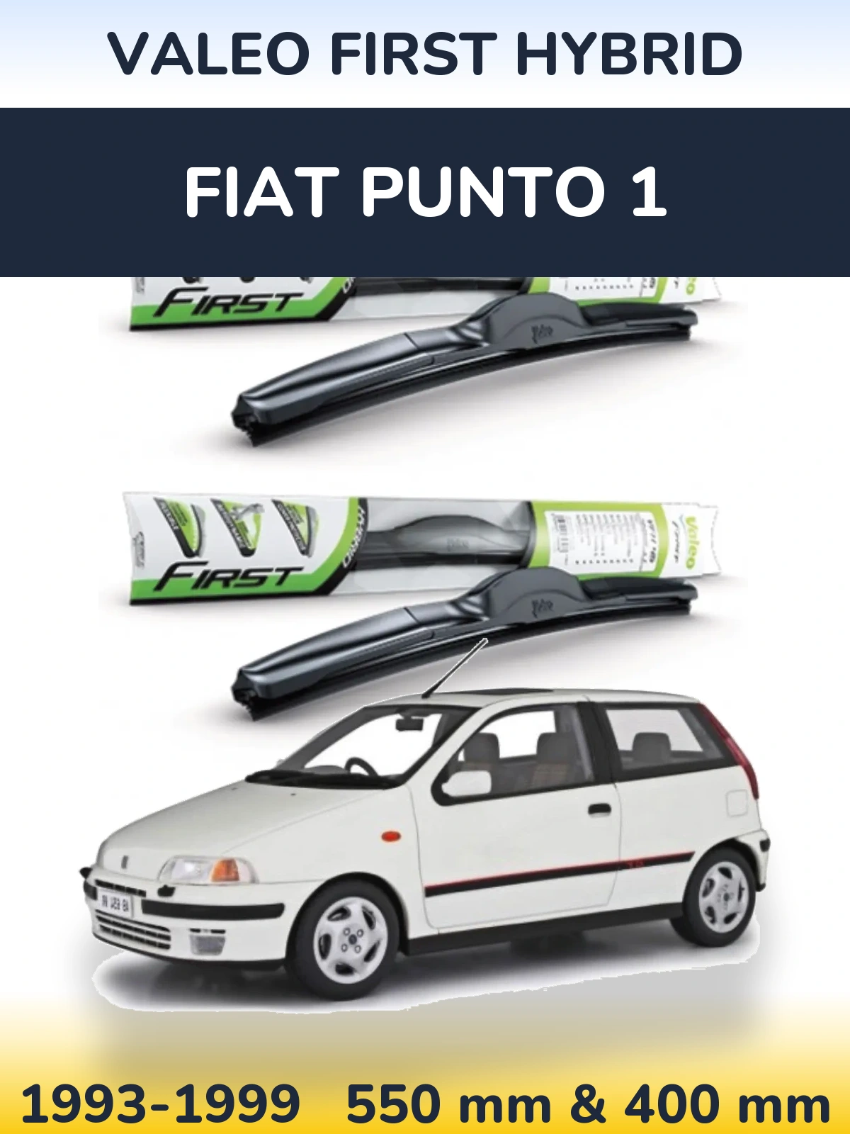 Комплект передних дворников Valeo First Hybrid 550 & 400 мм для Fiat Punto 1 1993-1999