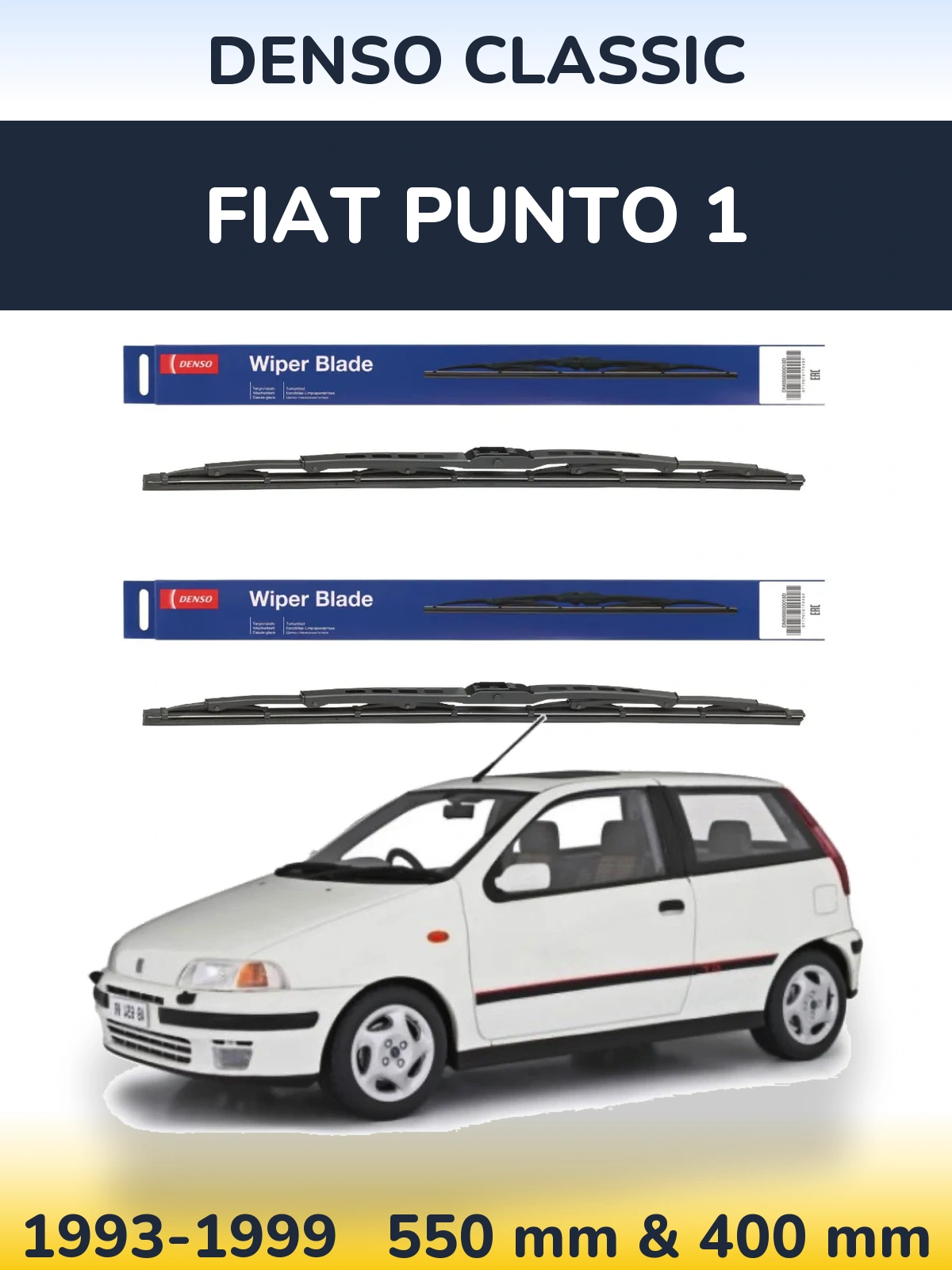 Комплект передніх щіток Denso Classic 550 & 400 мм для Fiat Punto 1 1993-1999