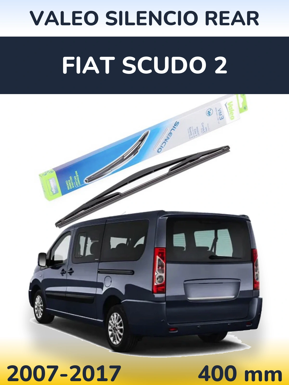 Rear wiper blade Valeo Silencio Rear 400 mm for Fiat Scudo 2 2007-2017