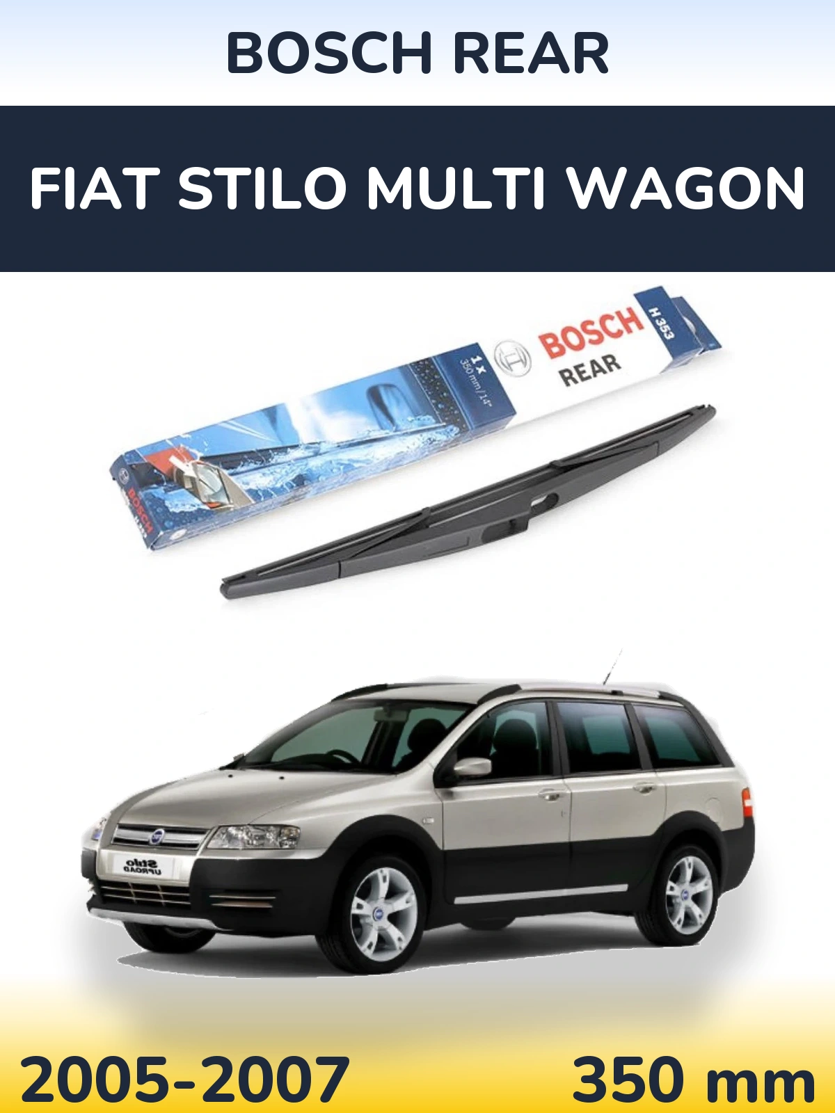 Задний дворник BOSCH Rear 350 мм для Fiat Stilo Multi Wagon 2005-2007