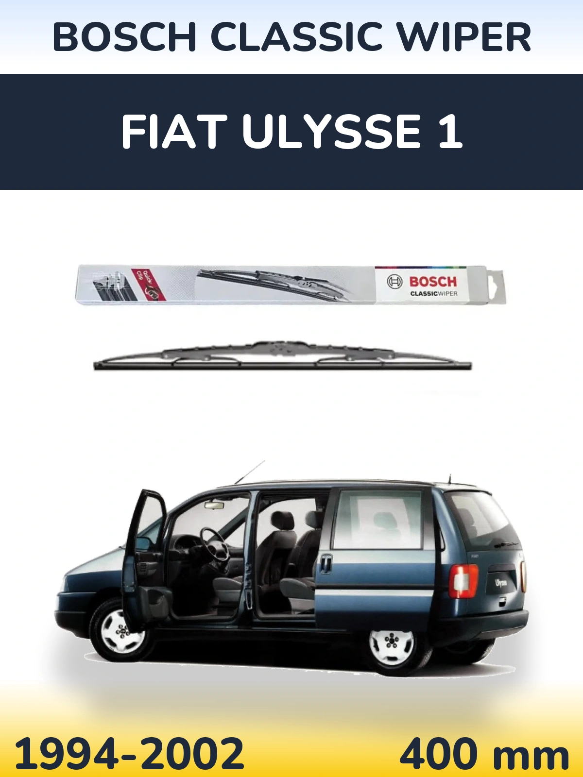 Rear wiper blade BOSCH Classic Wiper 400 mm for Fiat Ulysse 1 1994-2002