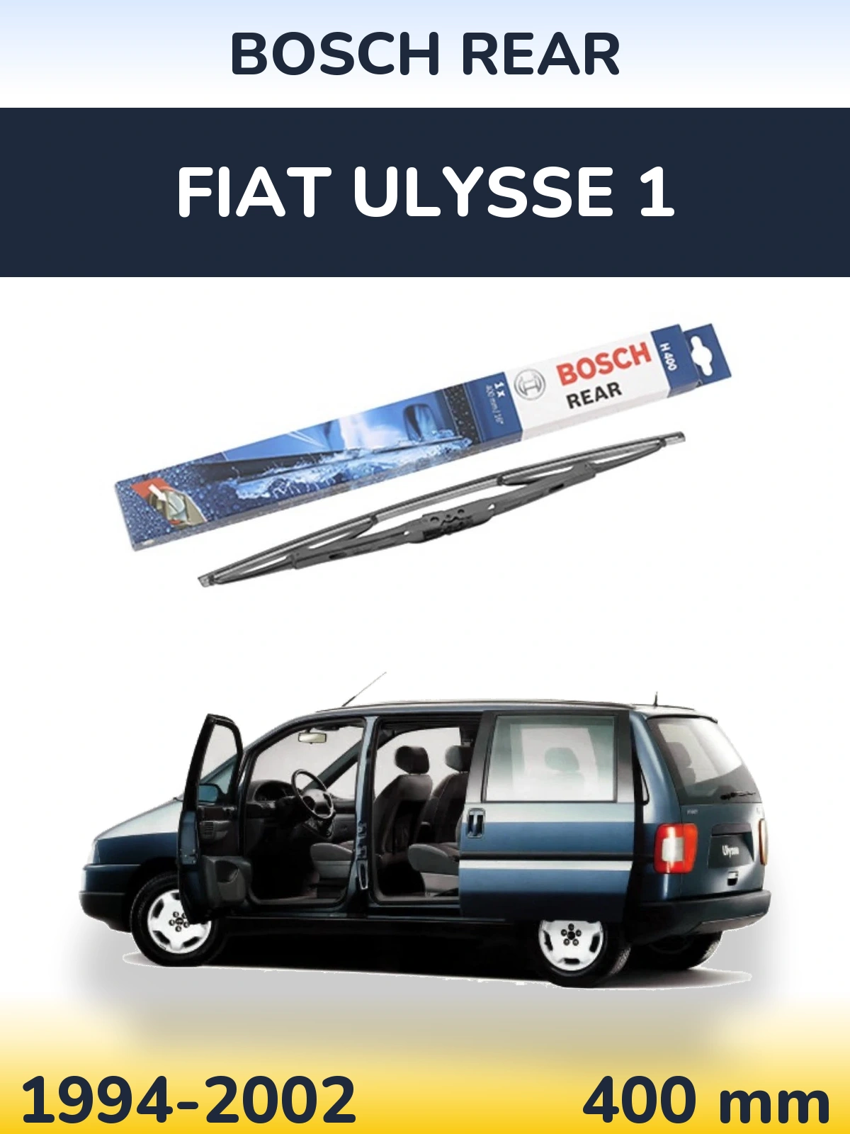 Rear wiper blade BOSCH Rear 400 mm for Fiat Ulysse 1 1994-2002