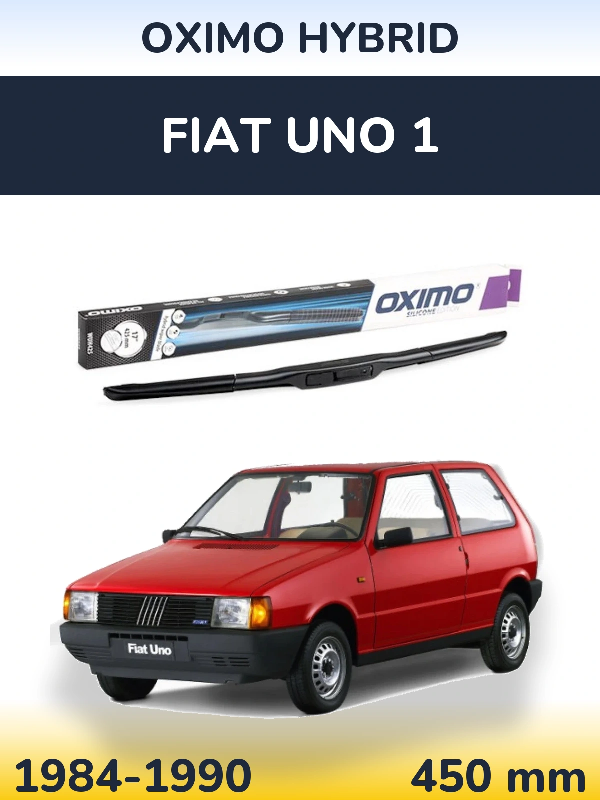 Передня щітка Oximo Hybrid 450 мм для Fiat Uno 1 1984-1990