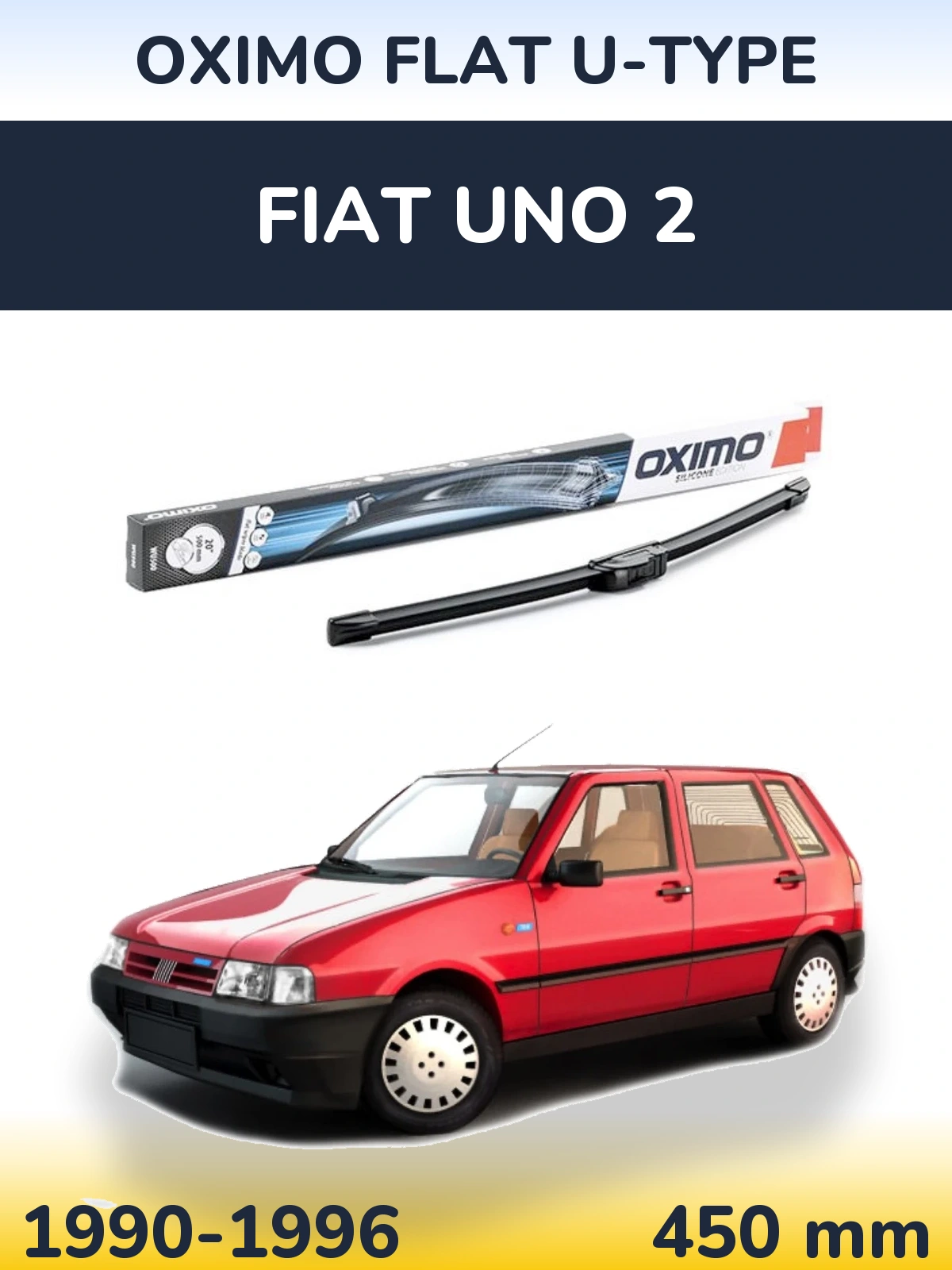 Передня щітка Oximo Flat U-type 450 мм для Fiat Uno 2 1990-1996