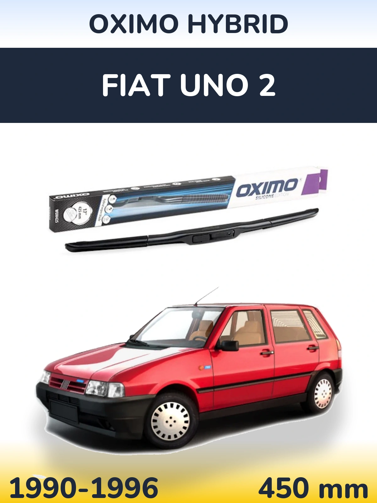 Передний дворник Oximo Hybrid 450 мм для Fiat Uno 2 1990-1996