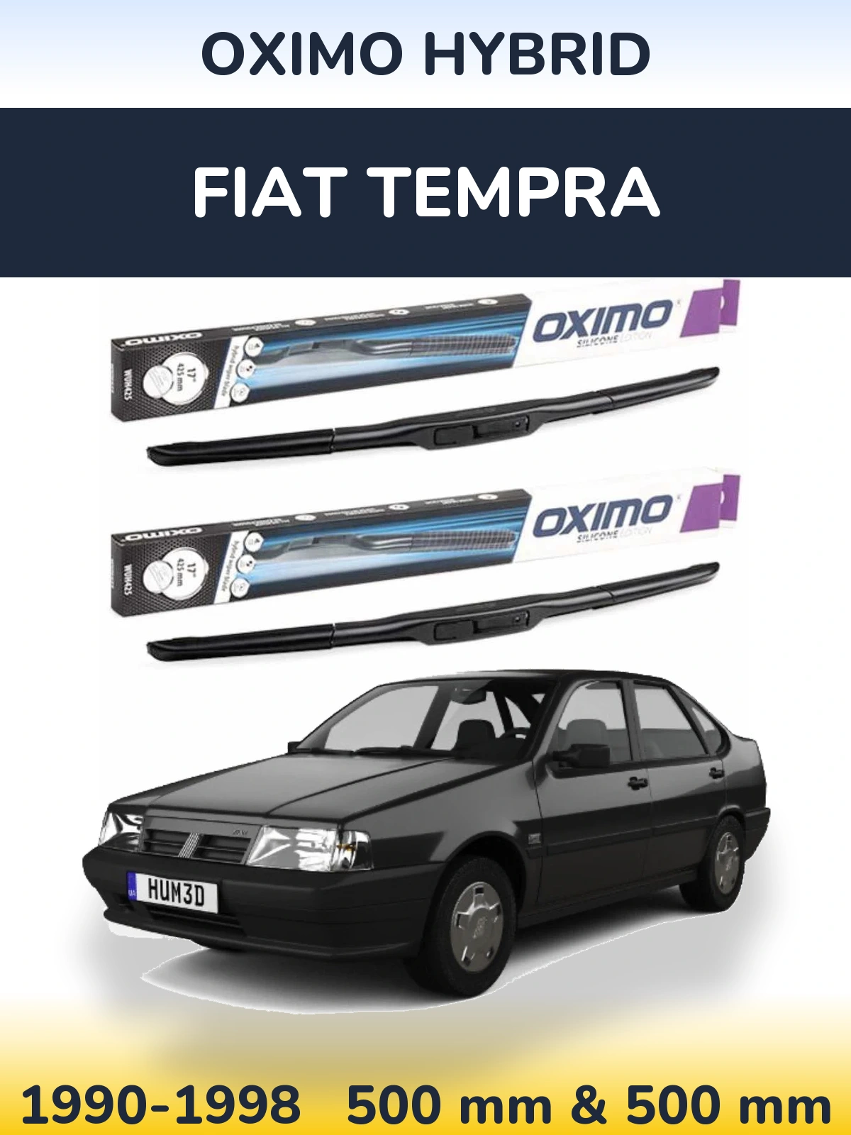 Komplet przednich wycieraczek Oximo Hybrid 500 & 500 mm do Fiat Tempra 1990-1998