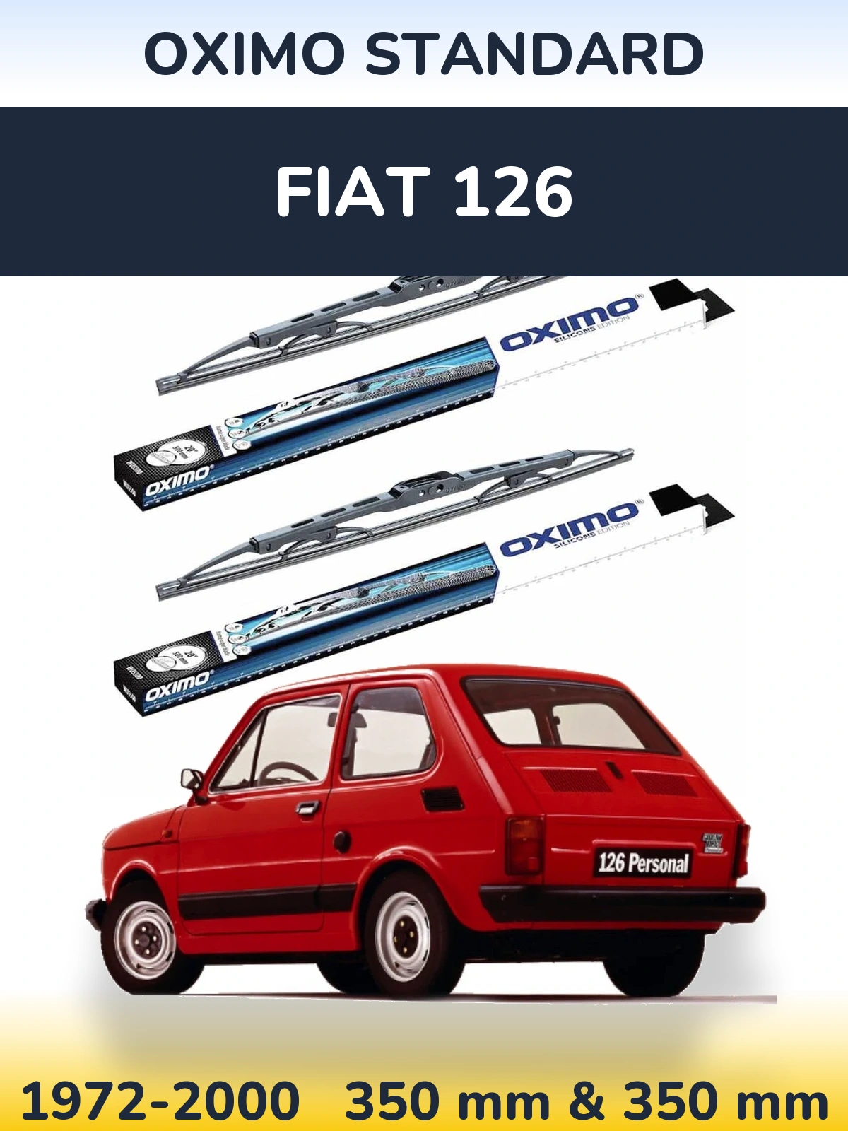Комплект передних дворников Oximo Standard 350 & 350 мм для Fiat 126 1972-2000