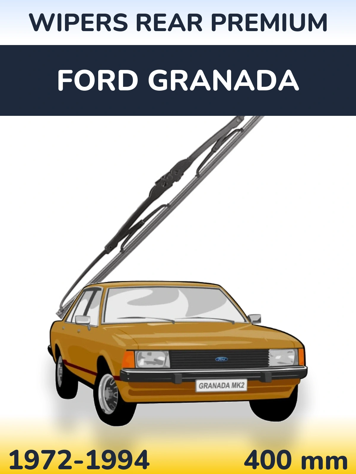 Rear wiper blade WIPERS REAR PREMIUM 400 mm for Ford Granada 1972-1994