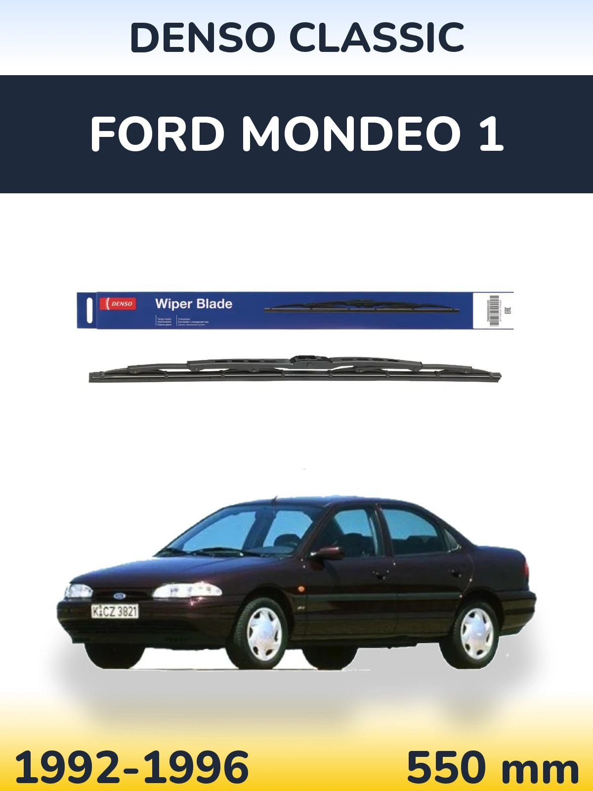 Rear wiper blade Denso Classic 550 mm for Ford Mondeo 1 1992-1996