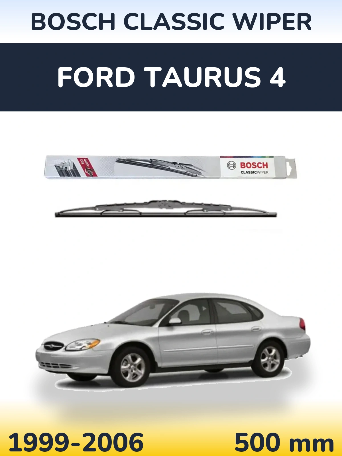 Rear wiper blade BOSCH Classic Wiper 500 mm for Ford Taurus 4 1999-2006