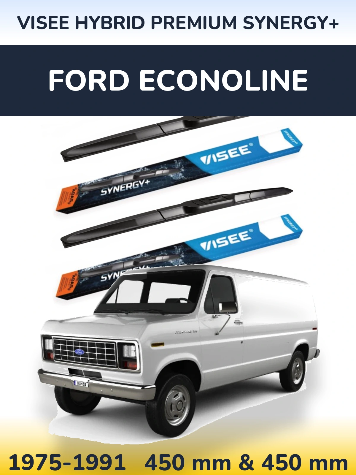 Комплект передних дворников VISEE HYBRID PREMIUM SYNERGY+ 450 & 450 мм для Ford Econoline 1975-1991