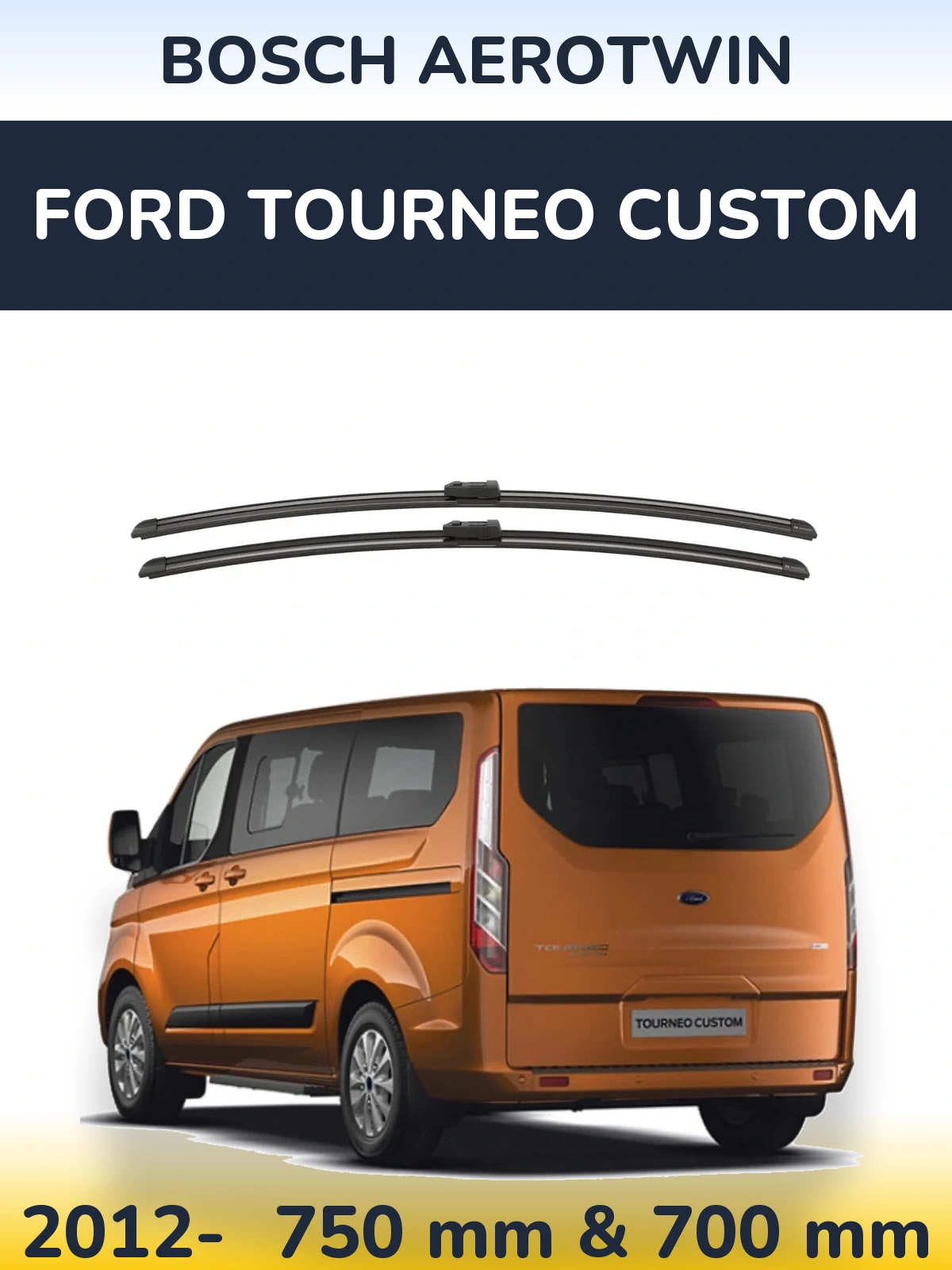 Komplet przednich wycieraczek BOSCH AeroTwin 750 & 700 mm do Ford Tourneo Custom 2012-2026
