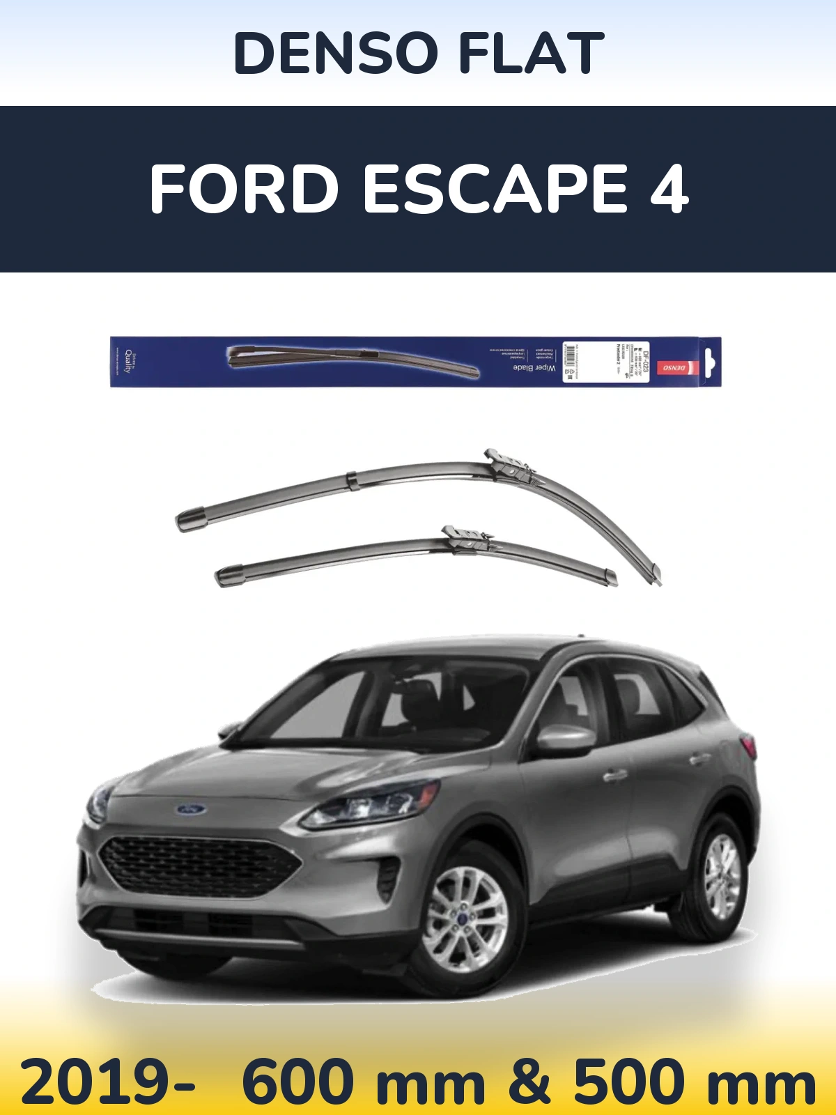 Komplet przednich wycieraczek Denso Flat 600 & 500 mm do Ford Escape 4 2019-2026