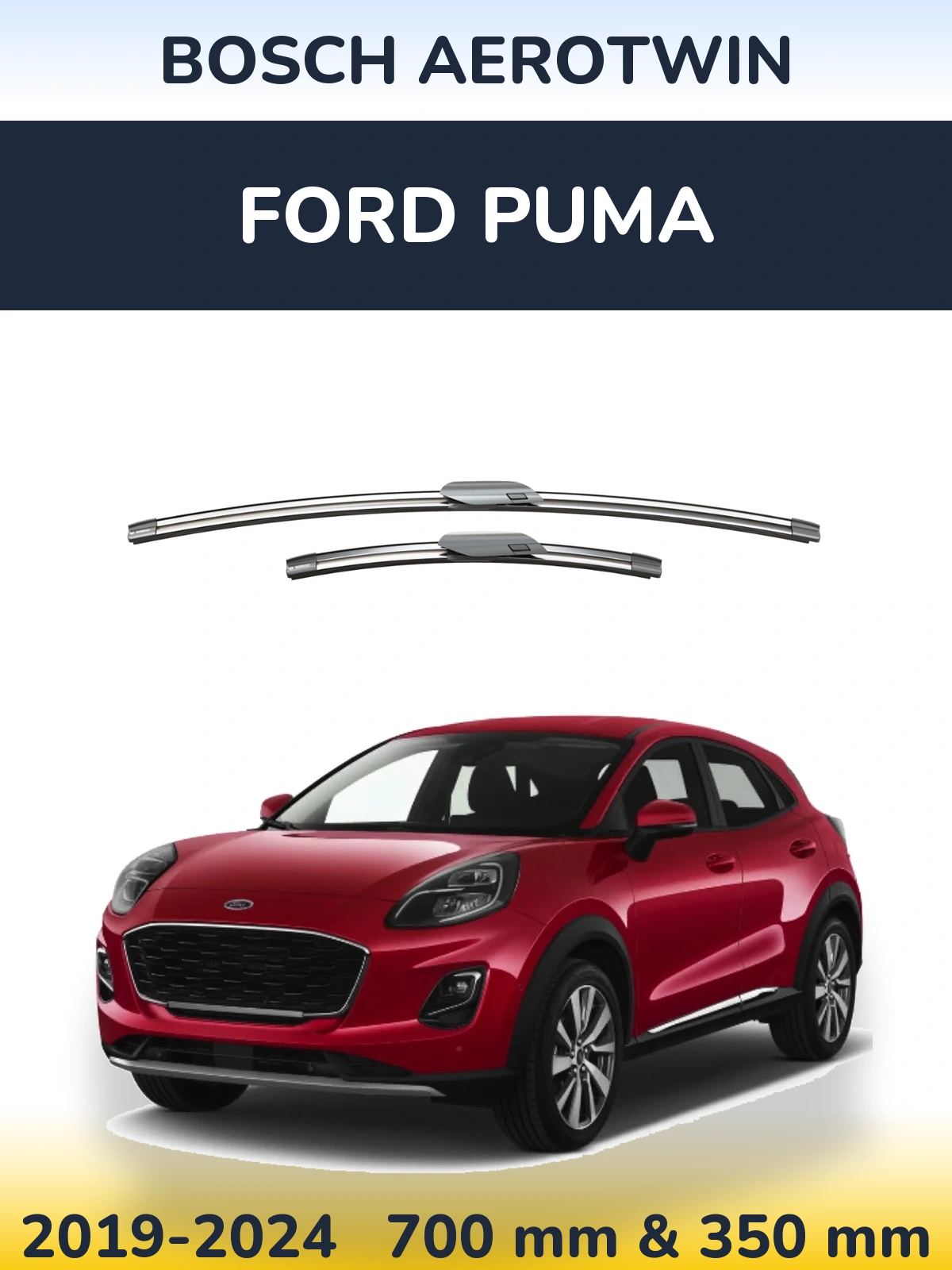 Комплект передних дворников BOSCH AeroTwin 700 & 360 мм для Ford Puma 2019-2024