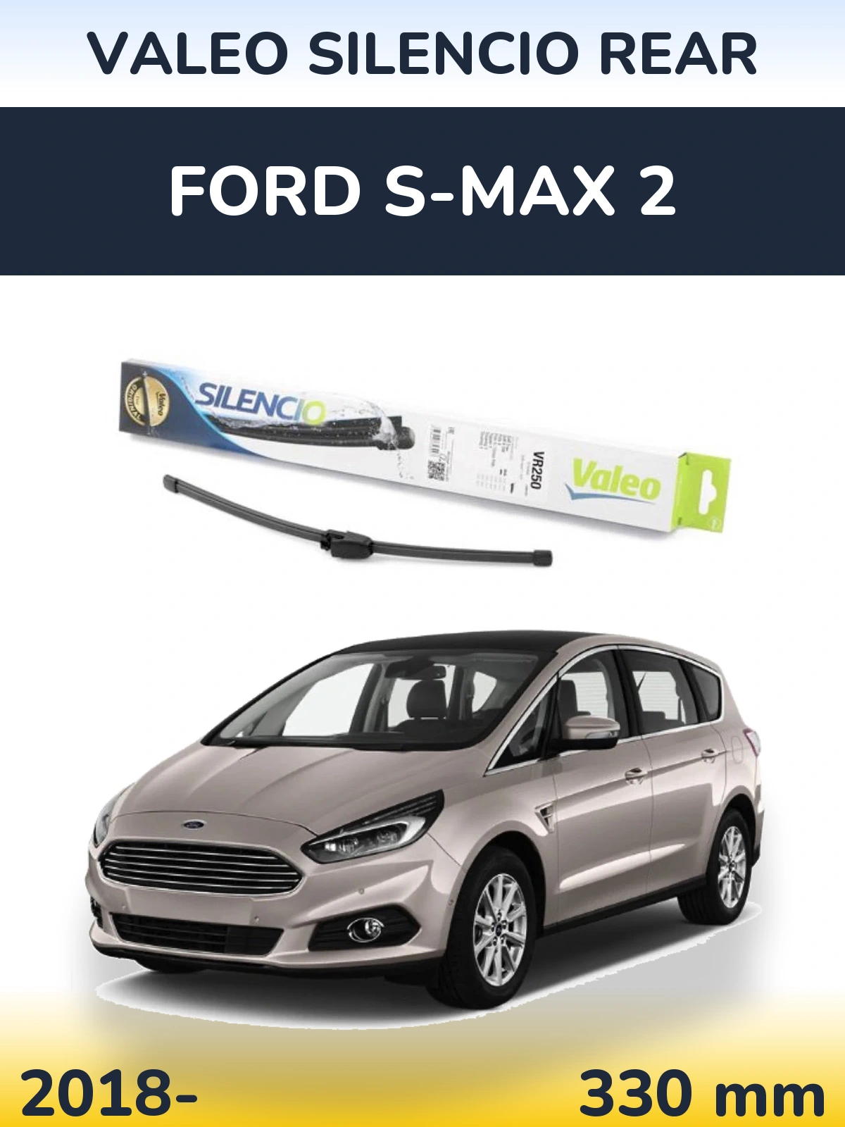 Rear wiper blade Valeo Silencio Rear 335 mm for Ford S-MAX 2 2018-2026