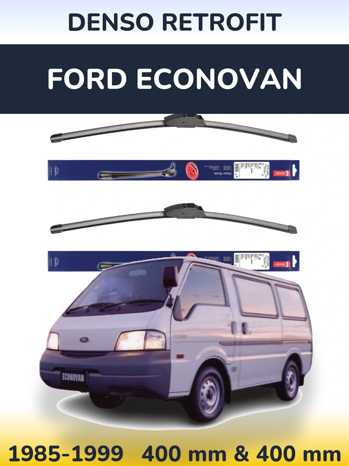 Комплект передних дворников Denso Retrofit 400 & 400 мм для Ford Econovan 1985-1999
