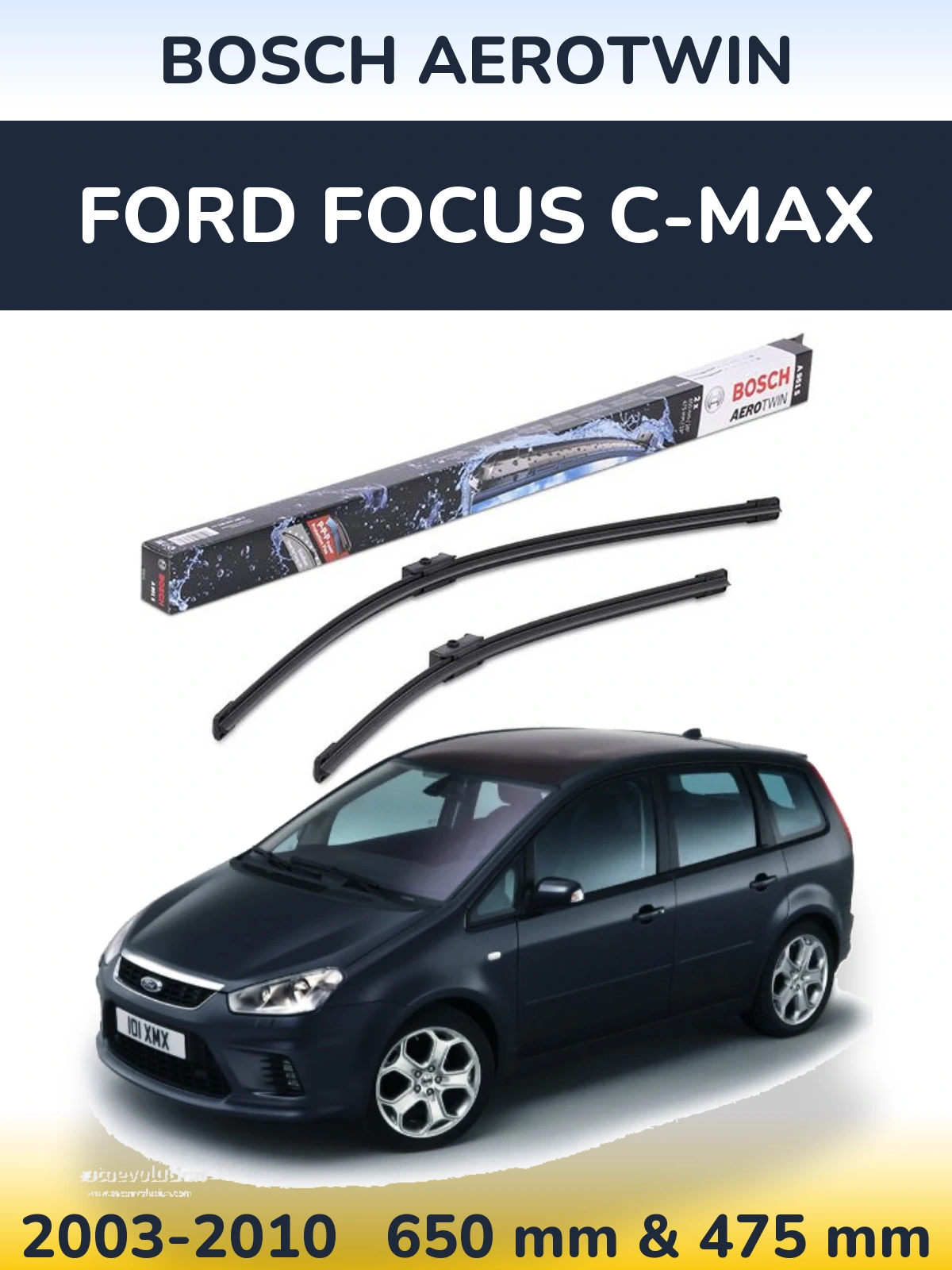 Комплект передних дворников BOSCH AeroTwin 650 & 475 мм для Ford Focus C-MAX 2003-2010
